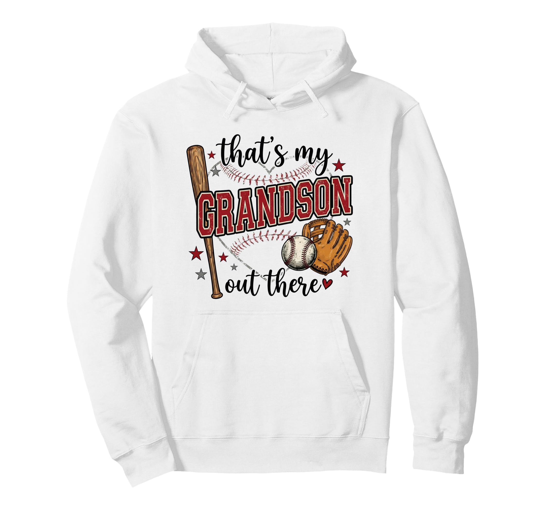 Thats My Grandson Out There Baseball Hoodie - Unique Graphic for Adults - T-Shirt, Sweatshirt, Hoodie