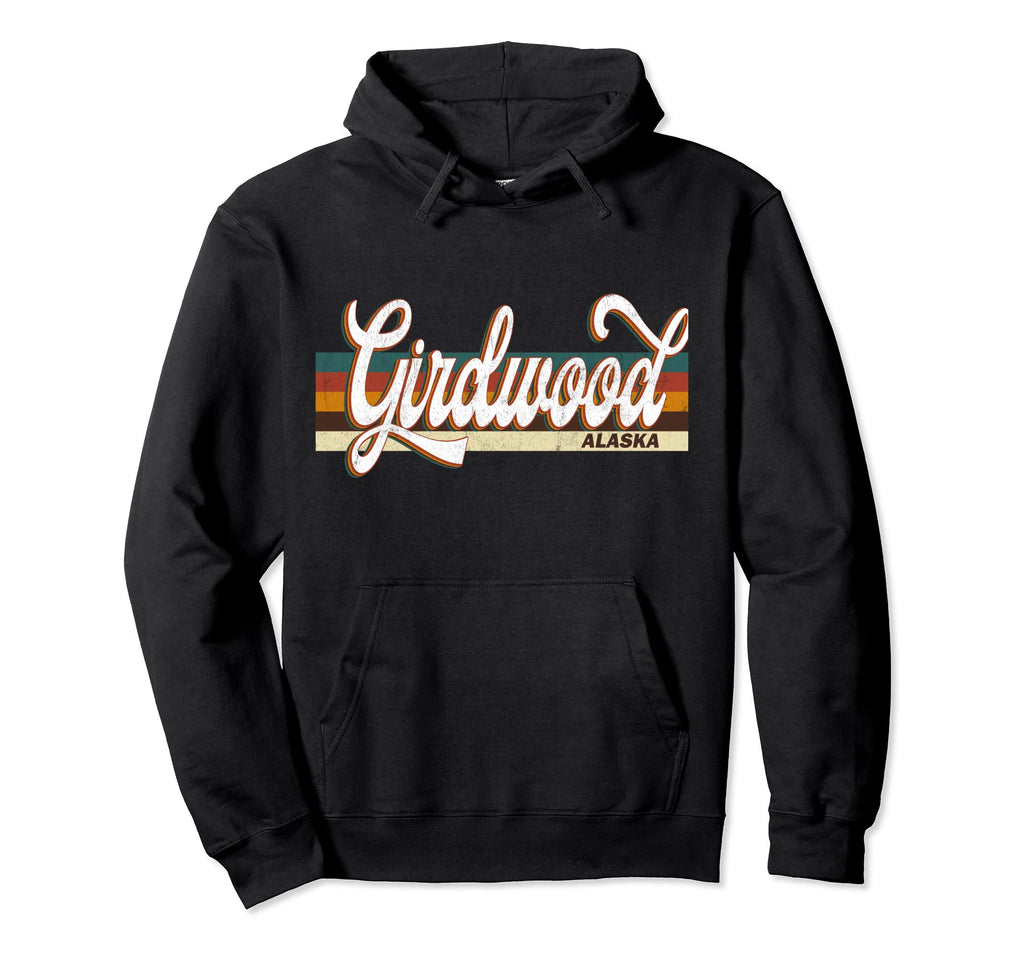Girdwood Alaska 70S 80S Distressed Hoodie - Aesthetic Graphic for Adults - T-Shirt, Sweatshirt, Hoodie