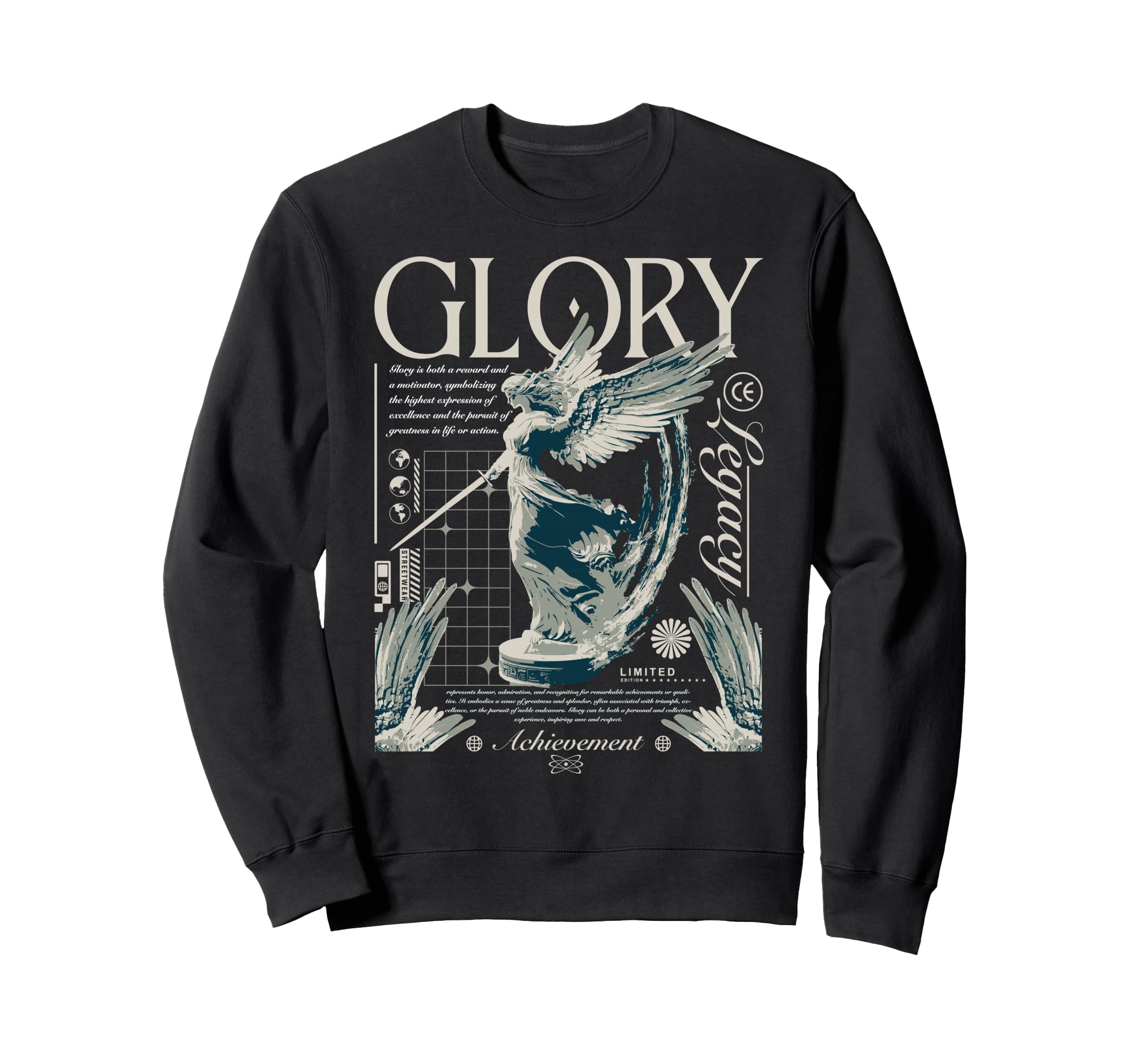 Y2K Glory Bold Urban Graffiti Sweatshirt - Unique Graphic Men Women - T-Shirt, Sweatshirt, Hoodie
