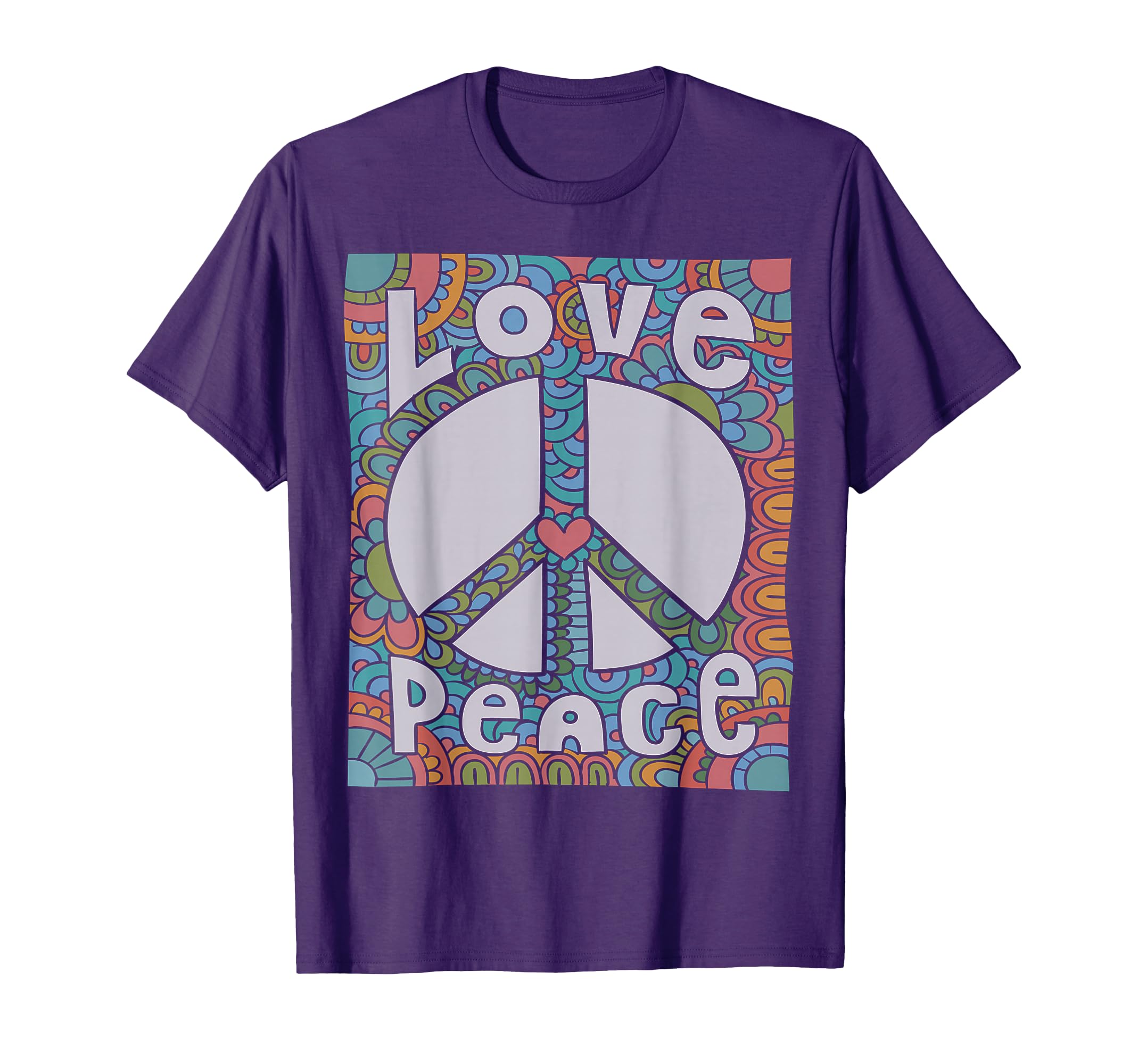 Peace Sign Love 60S 70S Tie Die Hippie T-Shirt - Graphic Print Men Women - T-Shirt, Sweatshirt, Hoodie