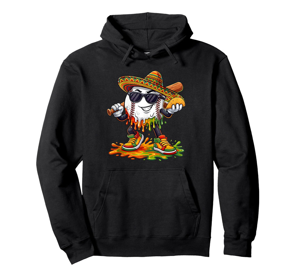 Baseball Cinco De Mayo Taco Ice Cream Hoodie - Minimalist Print Men Women - T-Shirt, Sweatshirt, Hoodie