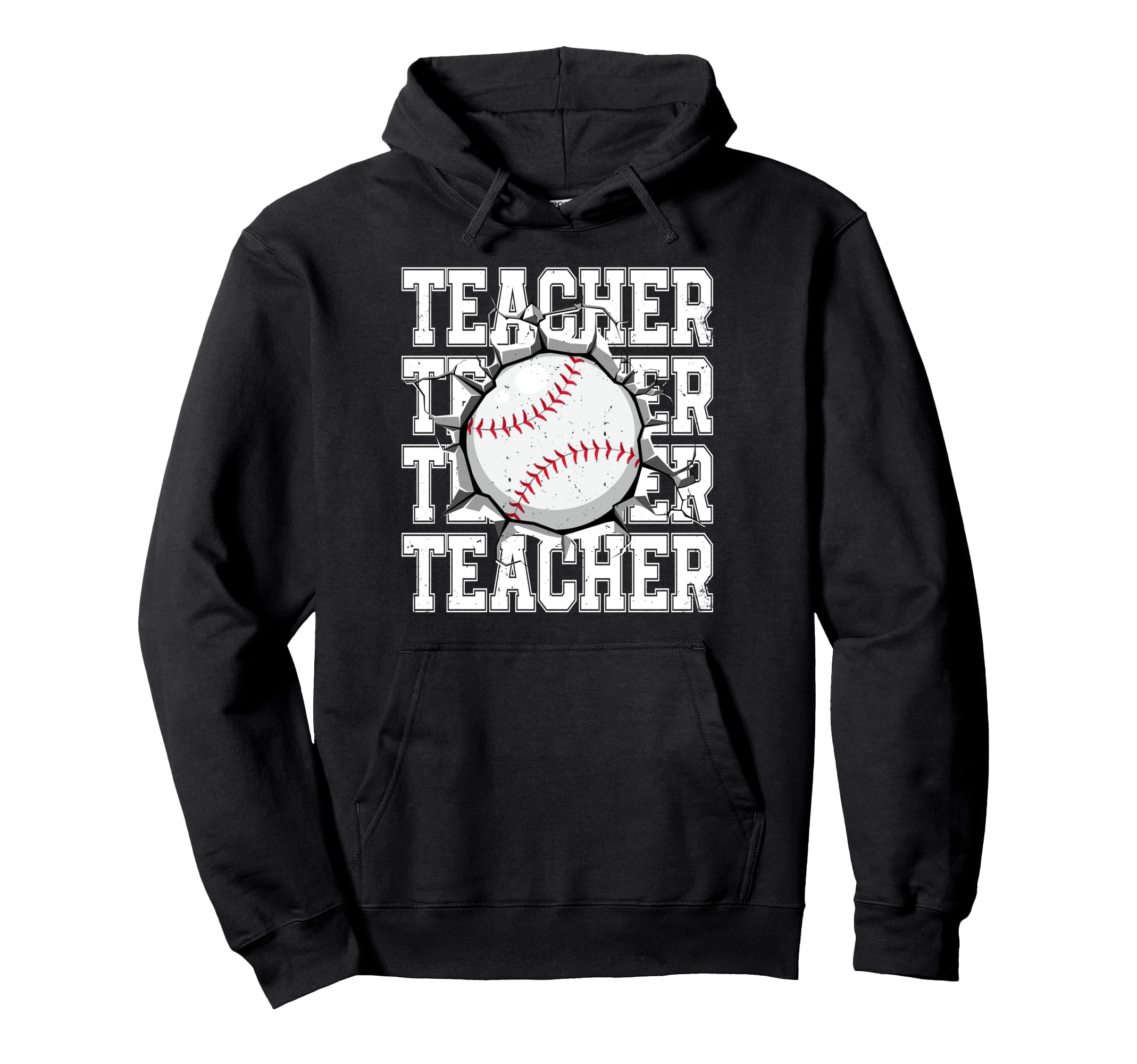 Baseball Teacher Cracked Wall Family Hoodie - Streetwear Style Men Women - T-Shirt, Sweatshirt, Hoodie