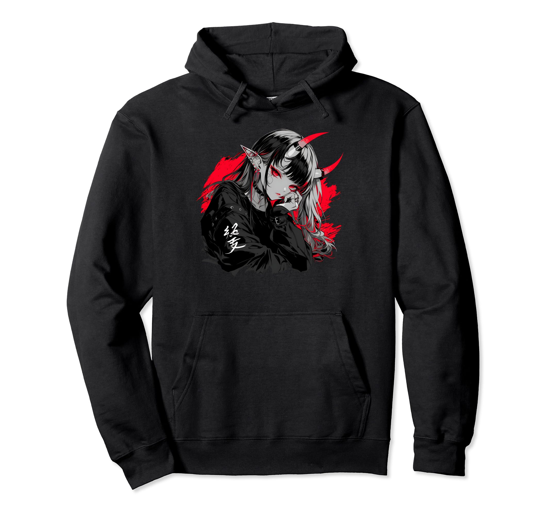 Goth Grunge Demon Anime Waifu Horror Alt Hoodie - Unique Graphic Men Women - T-Shirt, Sweatshirt, Hoodie