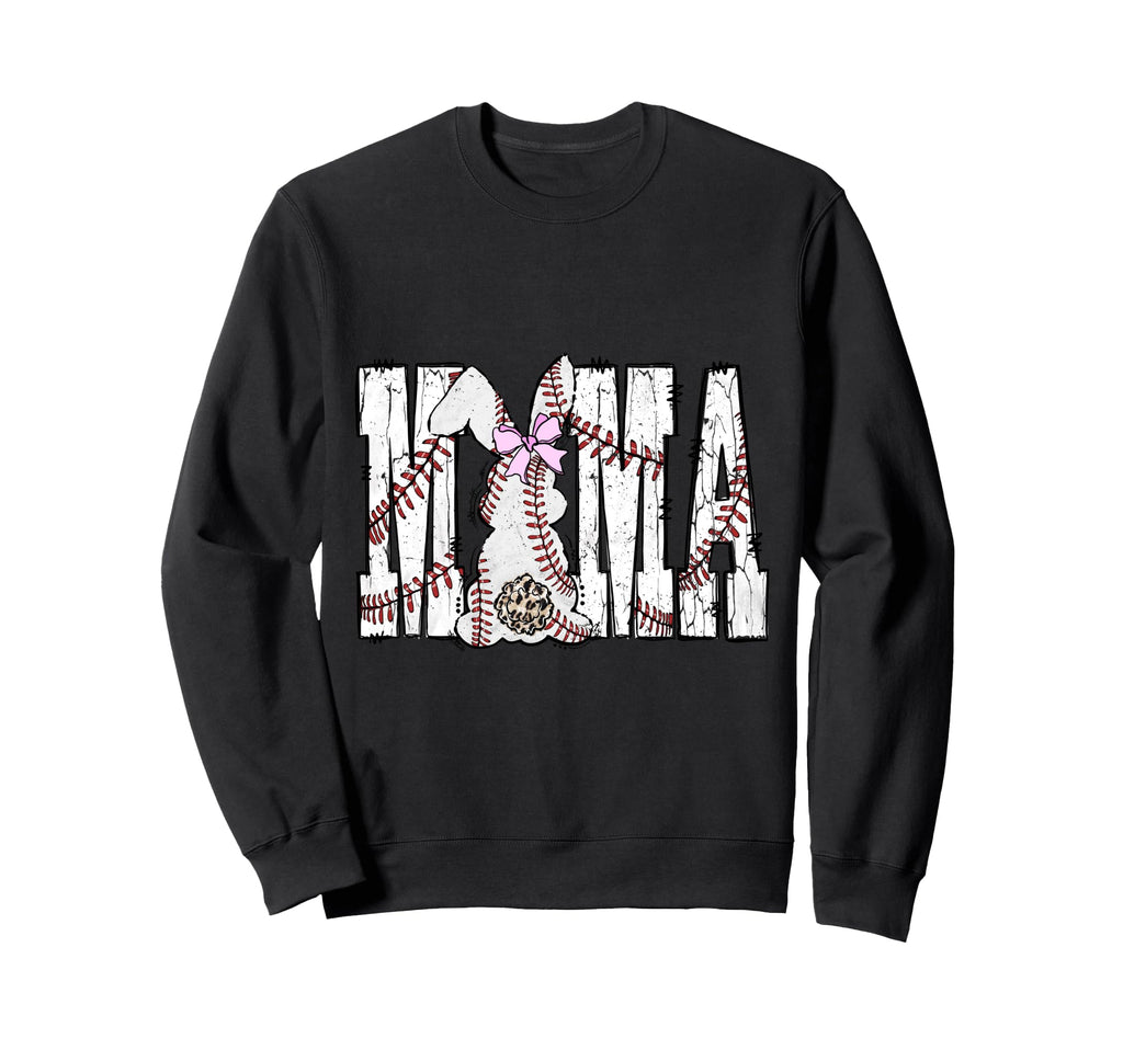 Mama Baseball Game Day Bunny Easter Sweatshirt - Trendy Graphic Men Women - T-Shirt, Sweatshirt, Hoodie