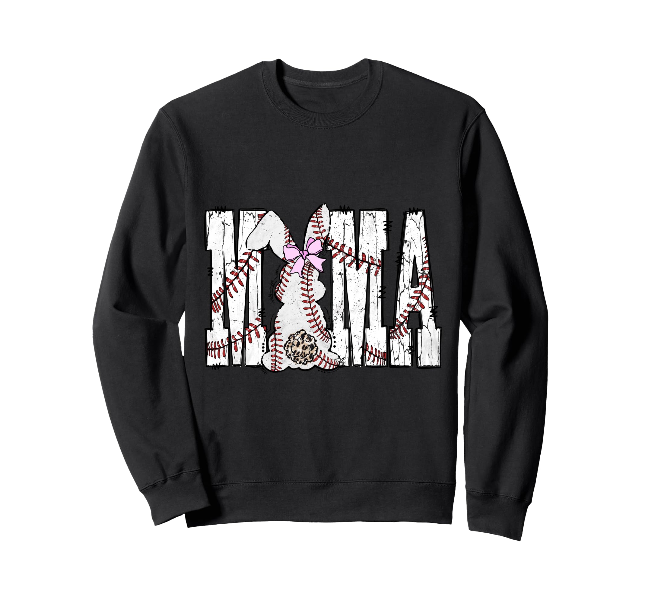Mama Baseball Game Day Bunny Easter Sweatshirt - Trendy Graphic Men Women - T-Shirt, Sweatshirt, Hoodie