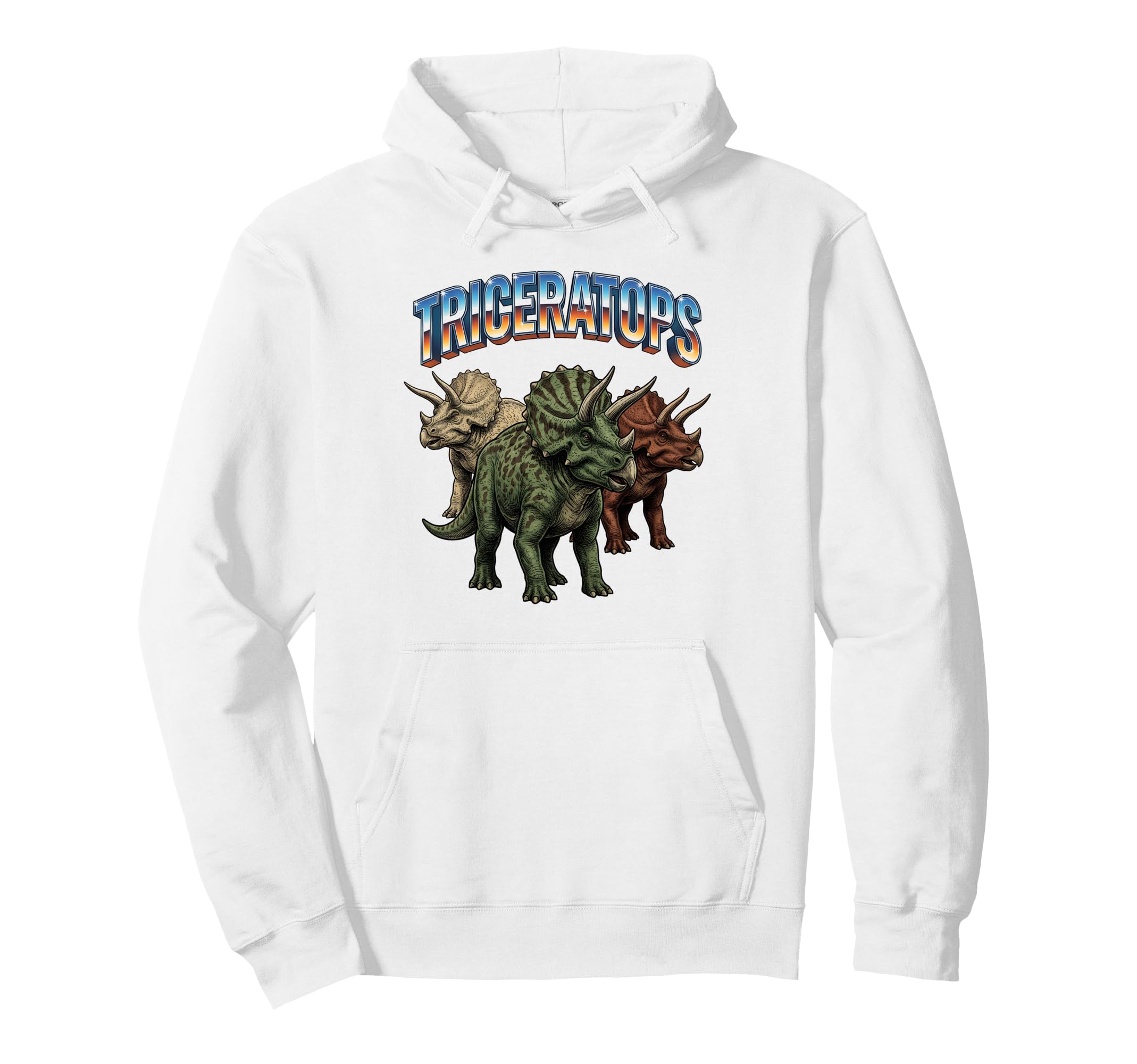 Triceratops 70S 90S Triceratops Animal Lover Hoodie - Trendy Graphic Unisex - T-Shirt, Sweatshirt, Hoodie