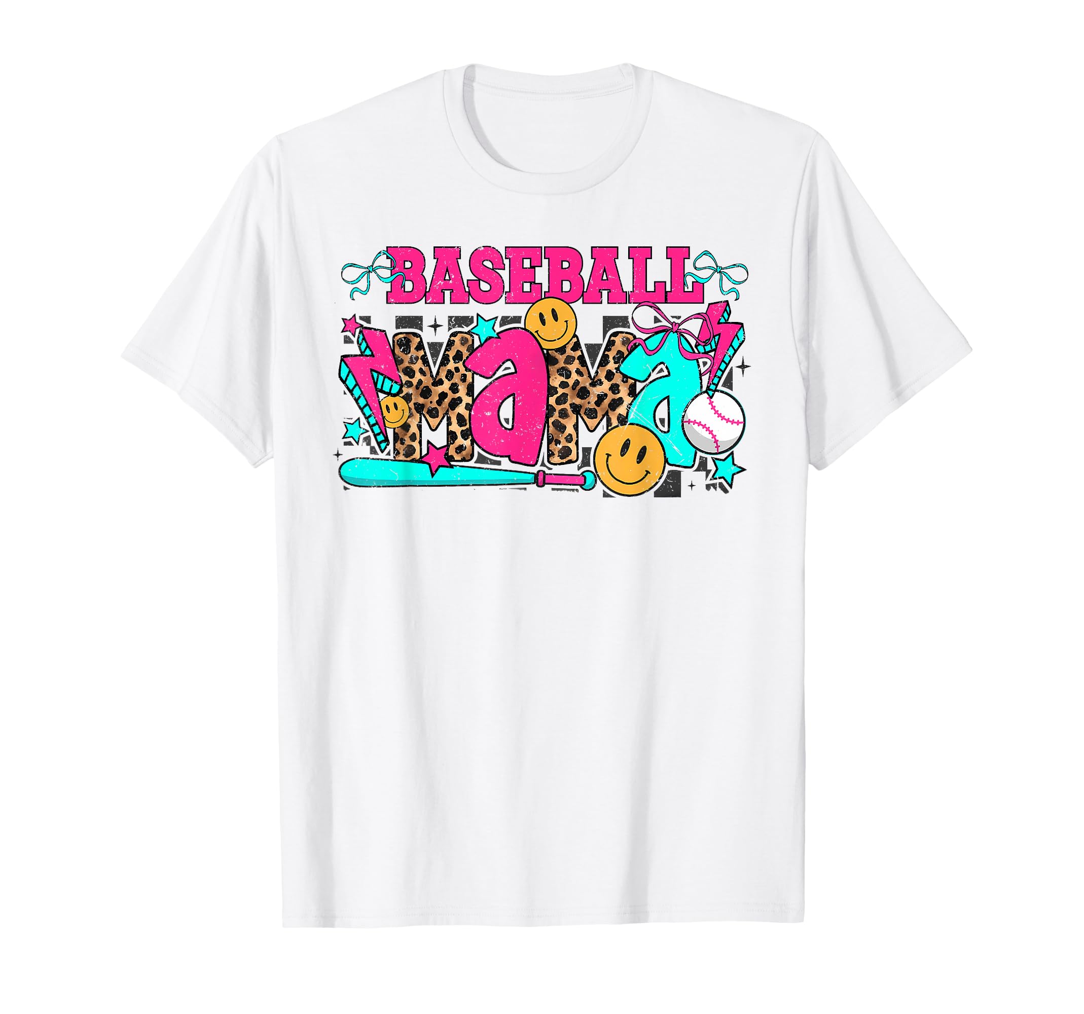 Baseball Mama Checkered Coquette Bow T-Shirt - Streetwear Style for Adults - T-Shirt, Sweatshirt, Hoodie