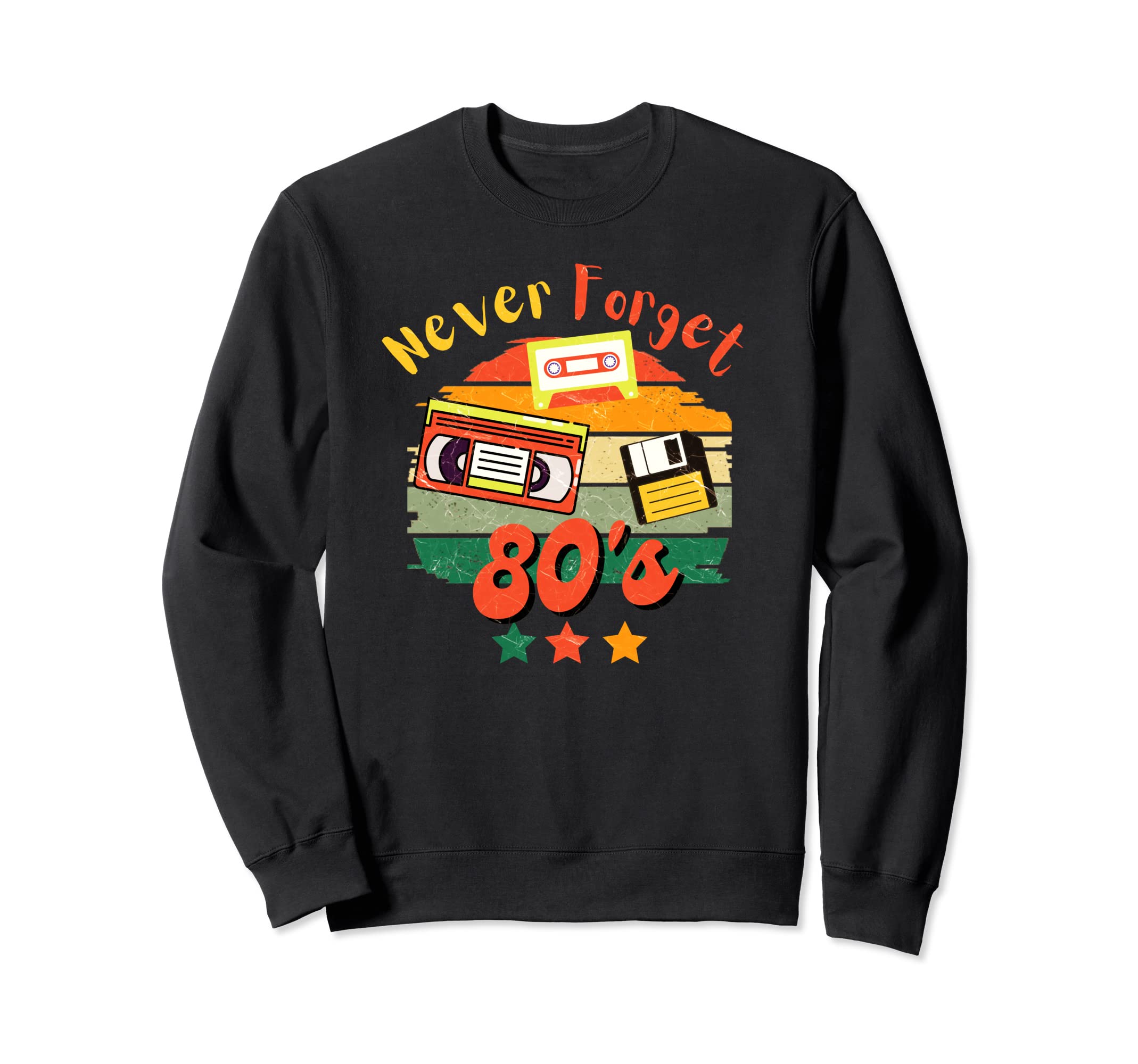 Never Forget Cassette Video Tape Floppy Sweatshirt - Graphic Print Unisex - T-Shirt, Sweatshirt, Hoodie