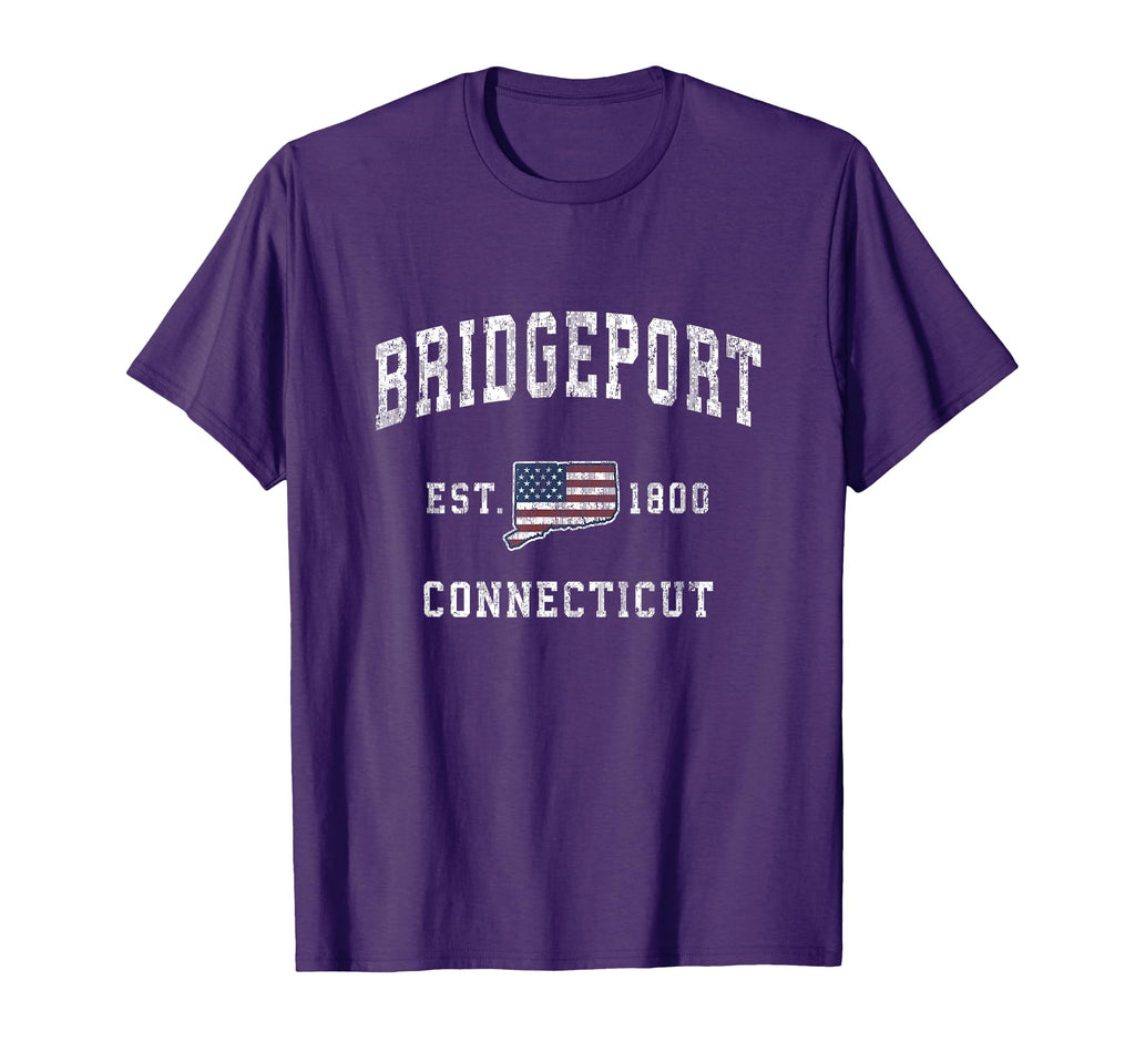 Bridgeport Connecticut Ct American Flag T-Shirt - Novelty Apparel Unisex - T-Shirt, Sweatshirt, Hoodie