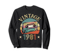 1981 Born 1981 Sunset Cassette Tape Sweatshirt - Custom Art Print Unisex - T-Shirt, Sweatshirt, Hoodie