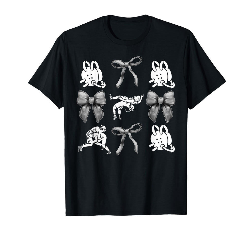 Coquette Bow Wrestlers Wrestling Mom T-Shirt - Casual Everyday Wear Unisex - T-Shirt, Sweatshirt, Hoodie