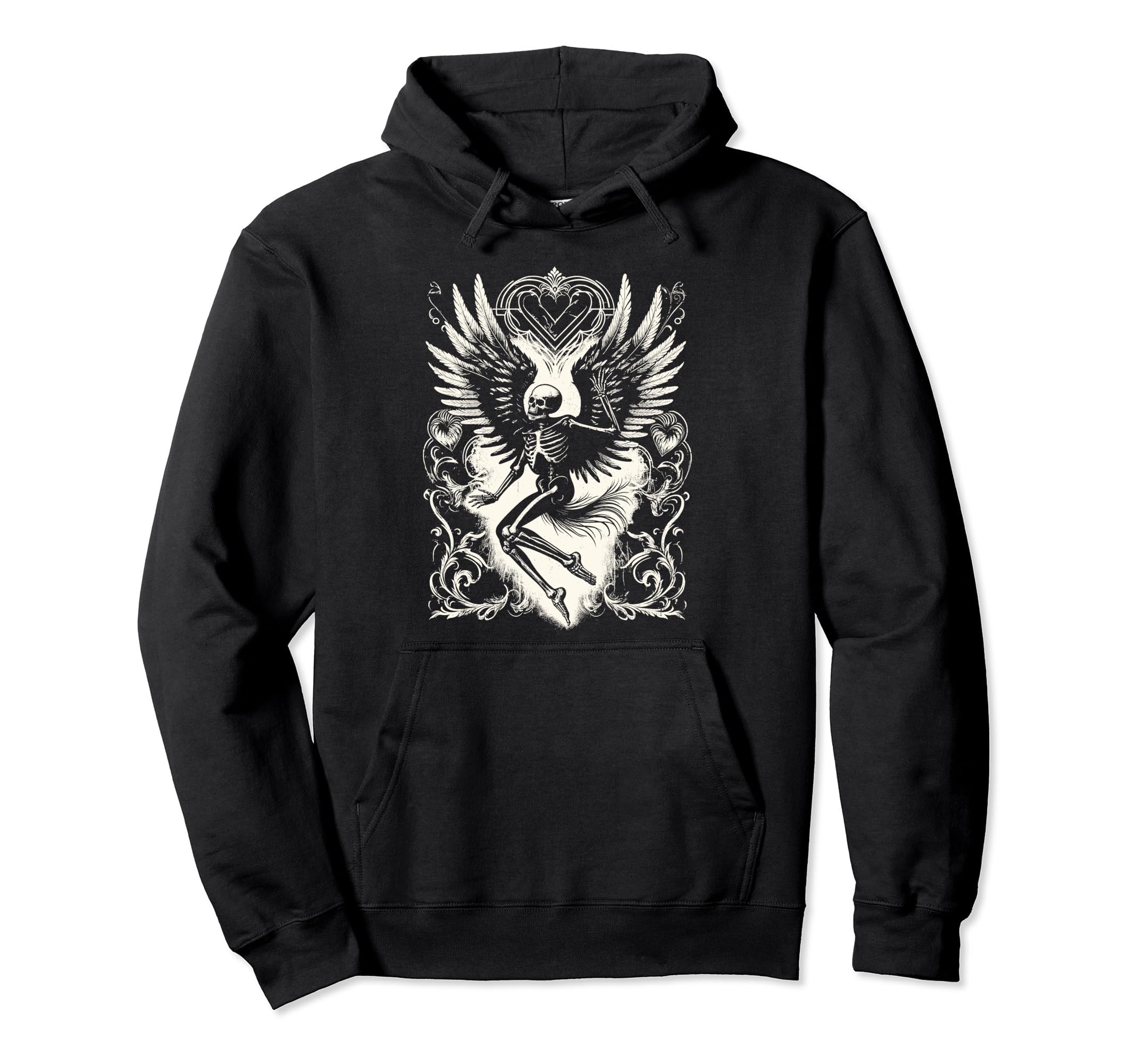 Aesthetic Y2K Fairy Wings Skeleton Hoodie - Fun Novelty Design Men Women - T-Shirt, Sweatshirt, Hoodie