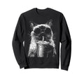 Siamese Cat Drinking Iced Coffee Sweatshirt - Fun Novelty Design Unisex - T-Shirt, Sweatshirt, Hoodie