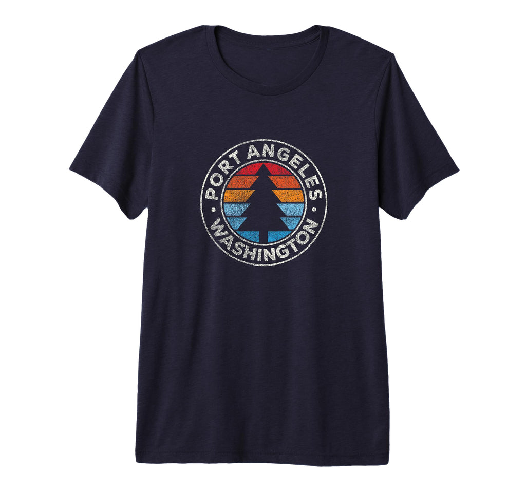 Port Angeles Washington Wa 70S Tri Blend T-Shirt - Unique Graphic Men Women - T-Shirt, Sweatshirt, Hoodie