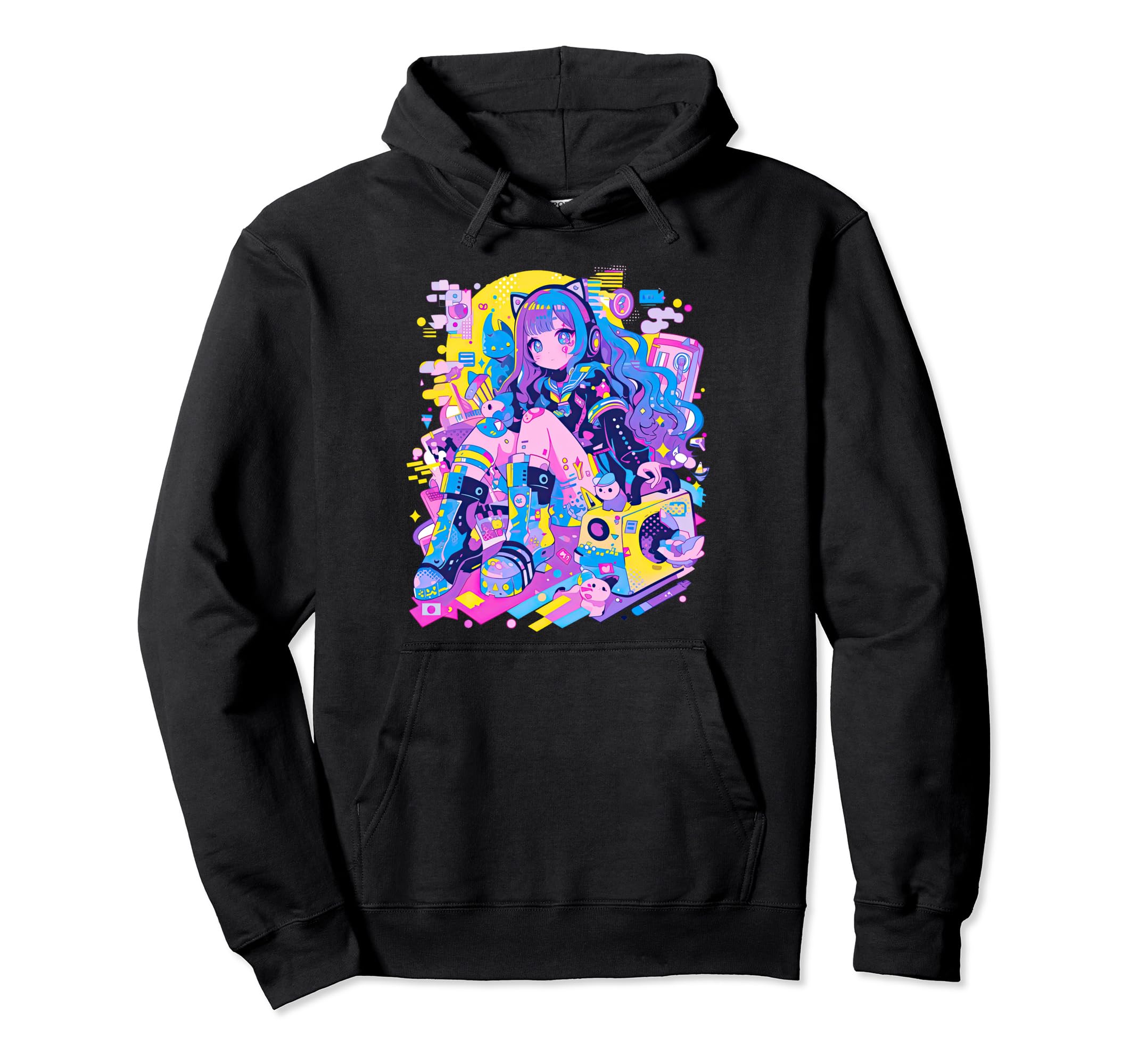 90S 2000S Kawaii Anime Y2K Aesthetic Hoodie - Custom Art Print for Adults - T-Shirt, Sweatshirt, Hoodie