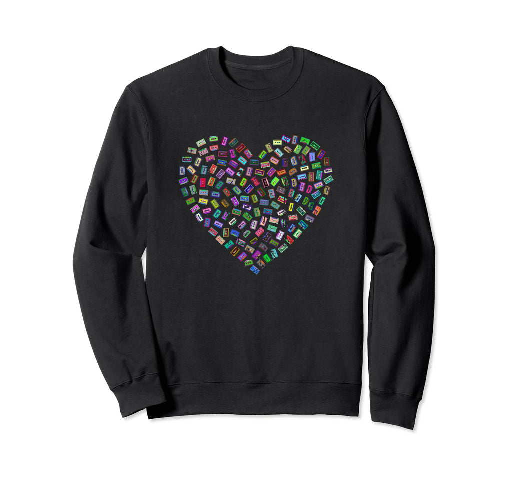 Cassette Tape Heart Music Lover Sweatshirt - Trendy Graphic Men Women - T-Shirt, Sweatshirt, Hoodie