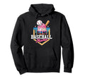 Baseball Mama Ice Cream Drip Home Plate Hoodie - Trendy Graphic for Adults - T-Shirt, Sweatshirt, Hoodie