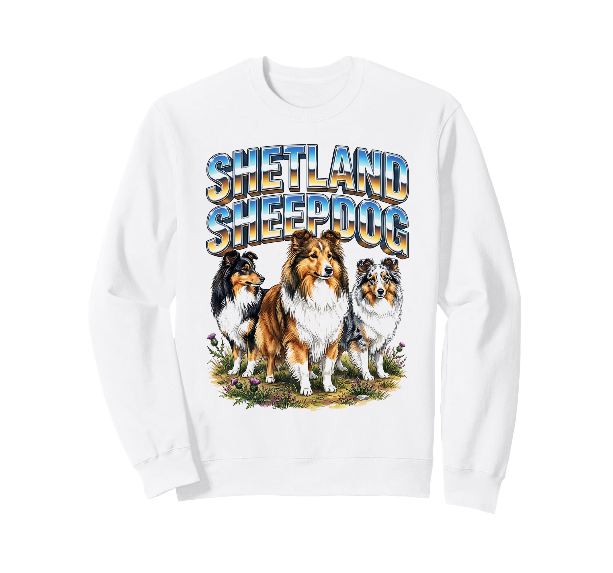 Shetland Sheepdog 90S Dog Lover Sweatshirt - Trendy Graphic Unisex - T-Shirt, Sweatshirt, Hoodie