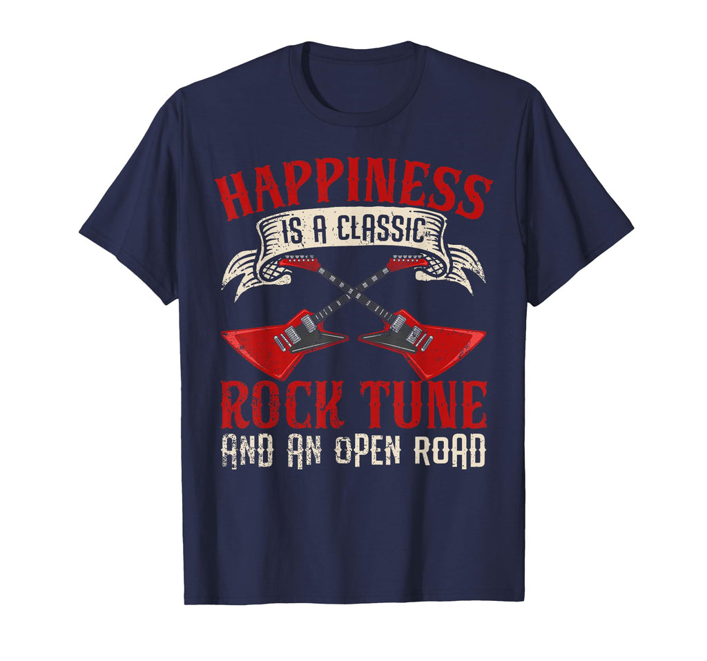 Happiness Is Rock Tune And Open Road T-Shirt - Trendy Graphic for Adults - T-Shirt, Sweatshirt, Hoodie