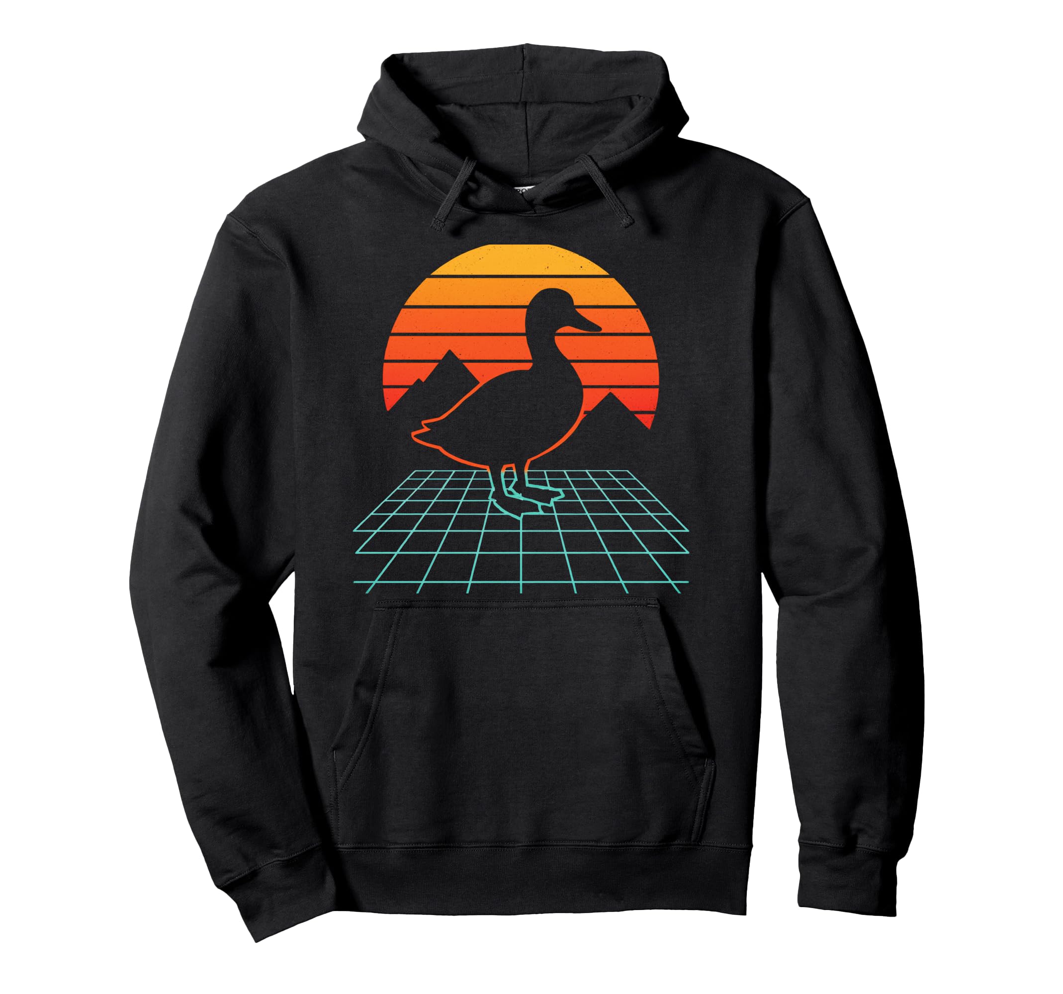 Sunset Silhouette Vaporwave 80S Hoodie - Custom Art Print for Adults - T-Shirt, Sweatshirt, Hoodie