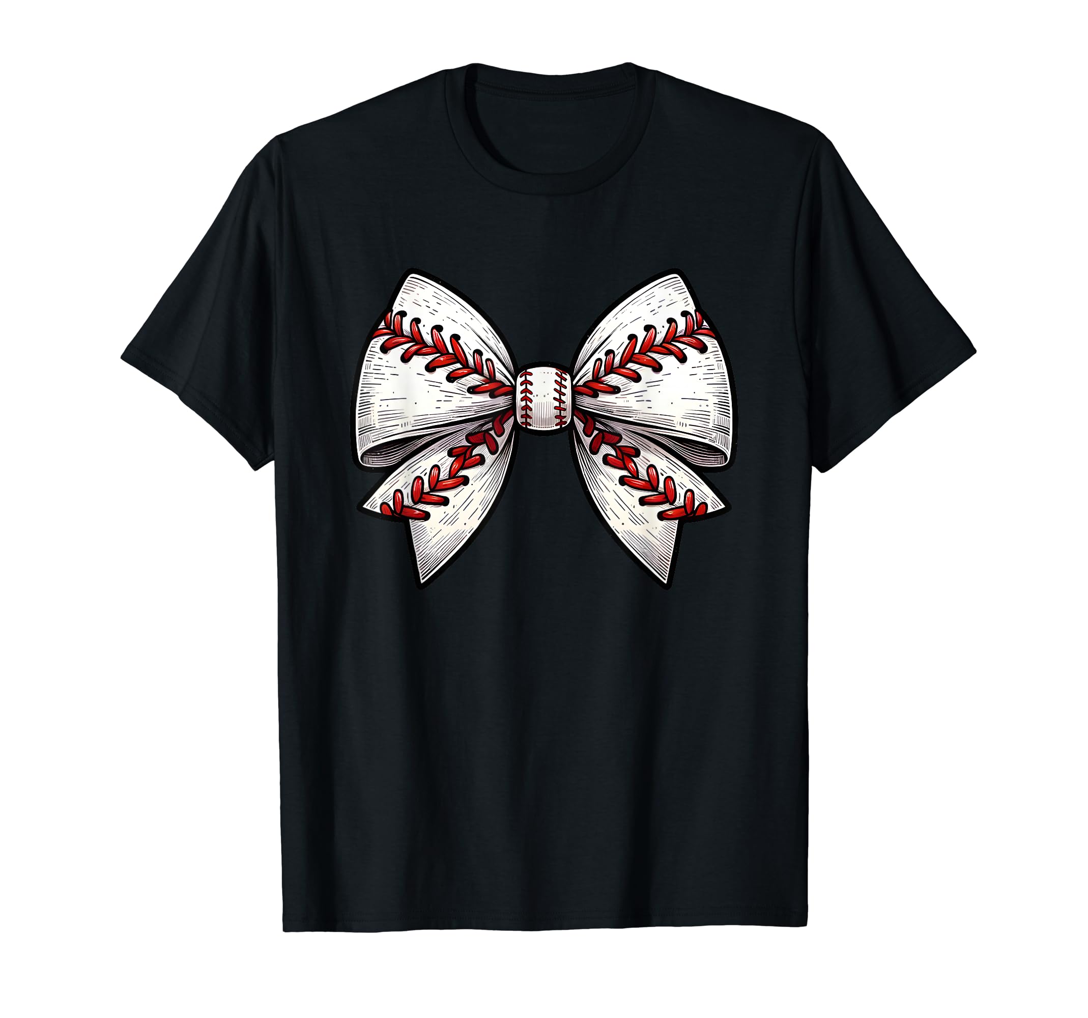 Baseball Bow Baseball Mom Mothers T-Shirt - Custom Art Print for Adults - T-Shirt, Sweatshirt, Hoodie