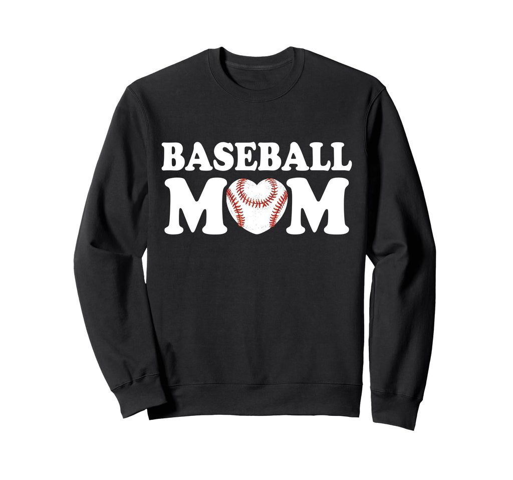 Baseball Mom Heart Family Sweatshirt - Fun Novelty Design for Adults - T-Shirt, Sweatshirt, Hoodie