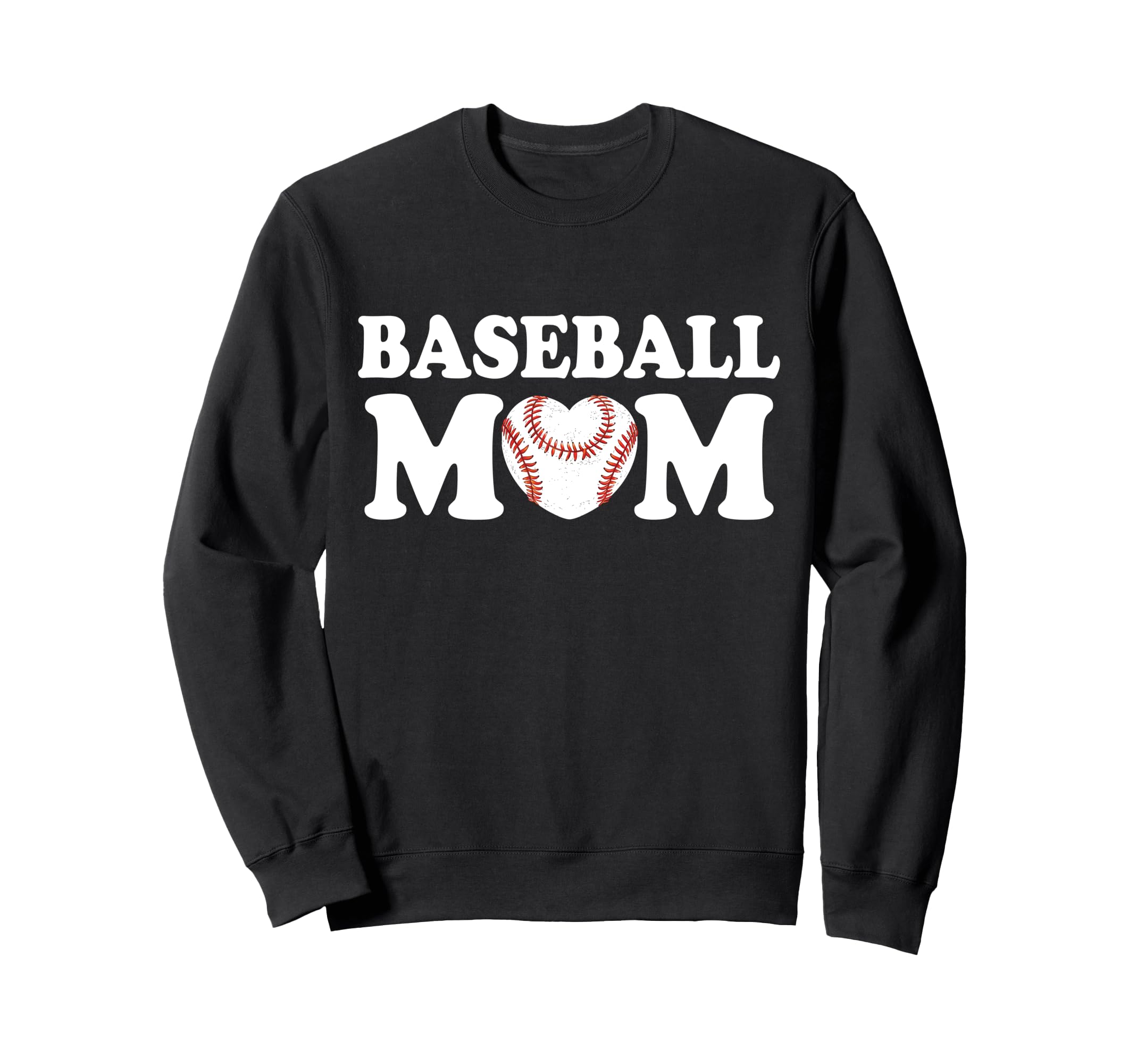 Baseball Mom Heart Family Sweatshirt - Fun Novelty Design for Adults - T-Shirt, Sweatshirt, Hoodie