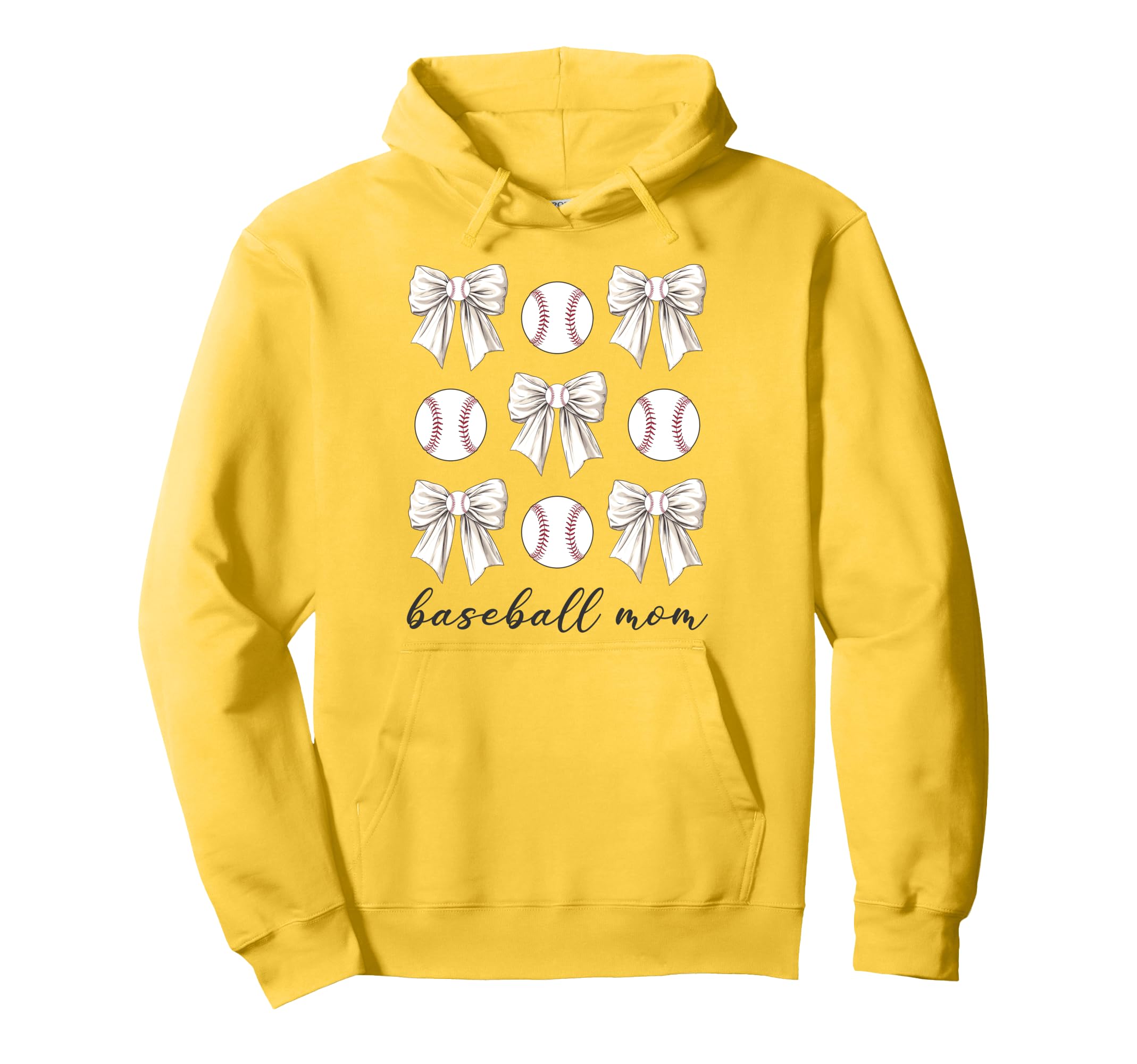 Coquette Bow Baseball Mom Baseball Hoodie - Casual Everyday Wear Unisex - T-Shirt, Sweatshirt, Hoodie