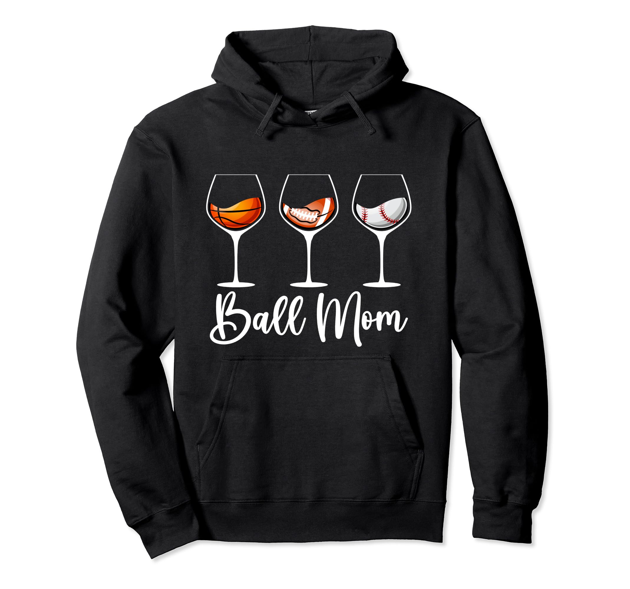 Ball Mom Funny Baseball Football Hoodie - Custom Art Print for Adults - T-Shirt, Sweatshirt, Hoodie