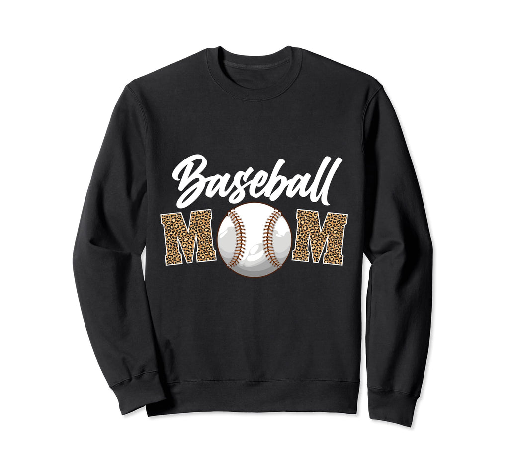 Baseball Mom Funny Leopard Sweatshirt - Custom Art Print for Adults - T-Shirt, Sweatshirt, Hoodie