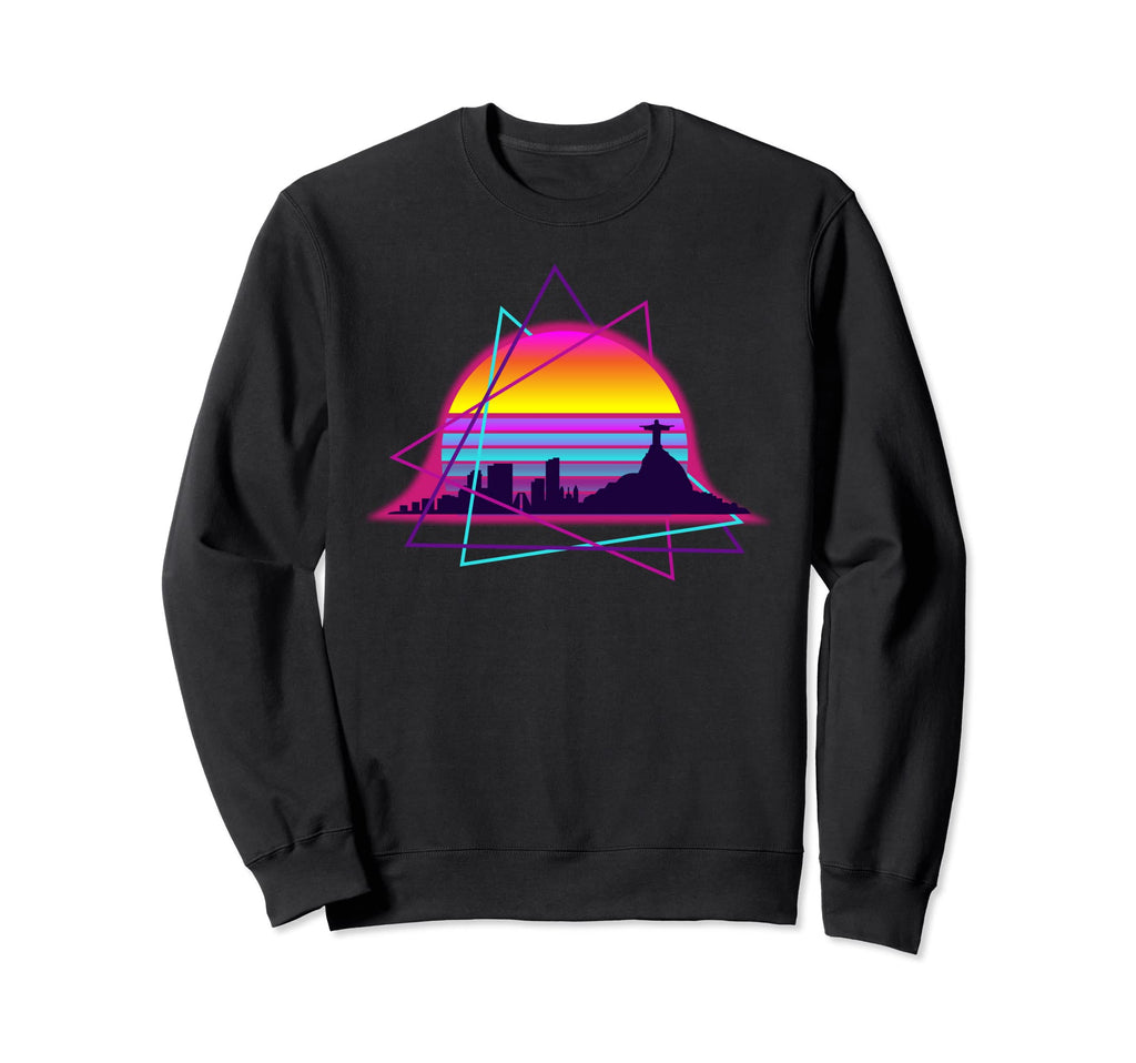 Synthwave Sunset Over Rio Outrun 80S Sweatshirt - Custom Art Print Unisex - T-Shirt, Sweatshirt, Hoodie