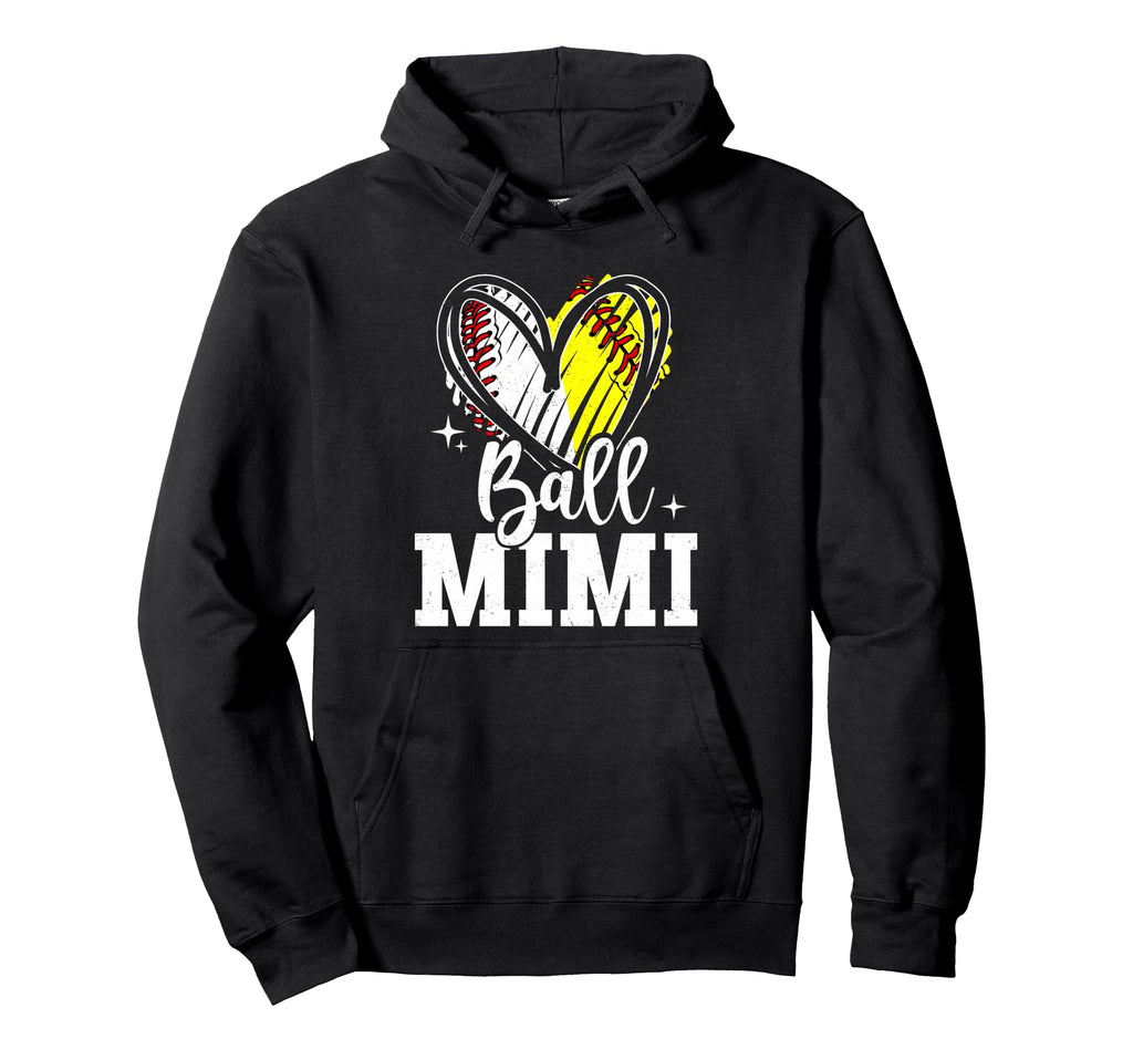 Ball Mimi Softball Baseball Grandma Hoodie - Aesthetic Graphic for Adults - T-Shirt, Sweatshirt, Hoodie