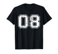 Number 08 Varsity Distressed Zero Eight T-Shirt - Trendy Graphic Men Women - T-Shirt, Sweatshirt, Hoodie