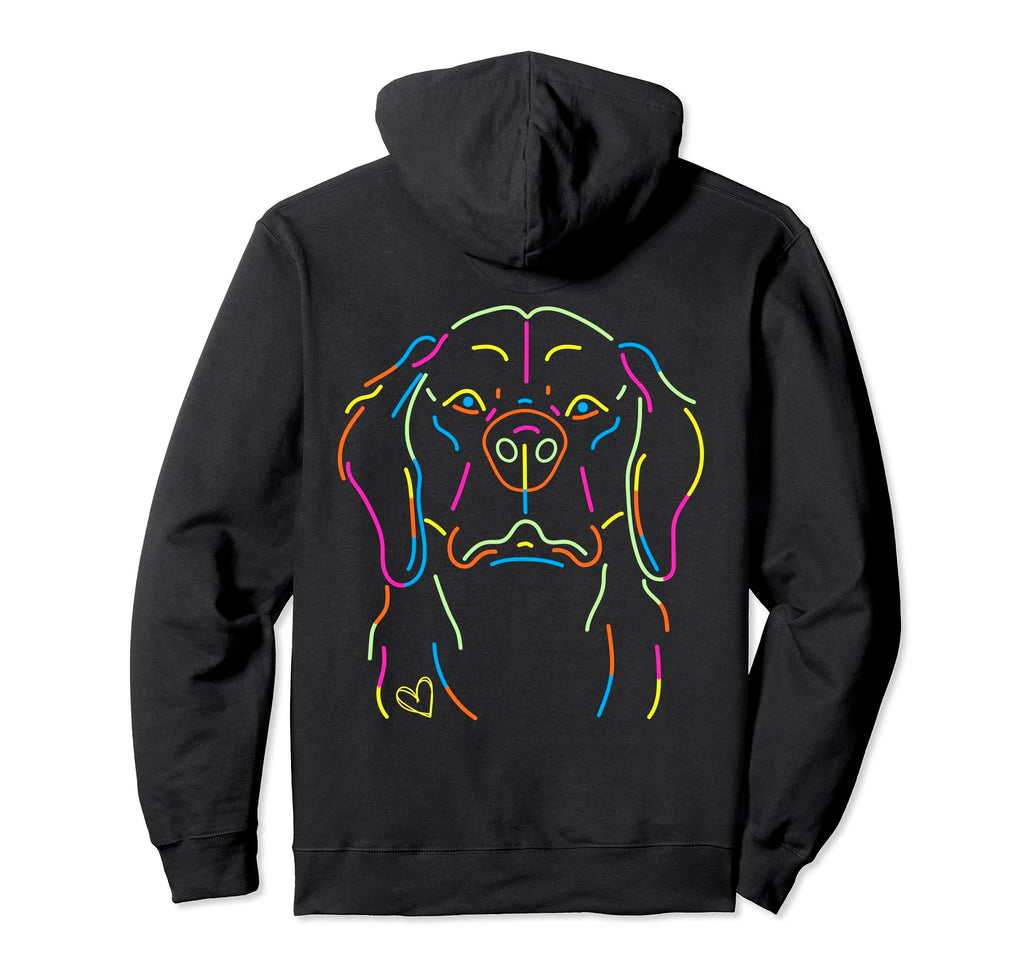 Neon Dog Delight 80S Inspired Hoodie - Aesthetic Graphic for Adults - T-Shirt, Sweatshirt, Hoodie