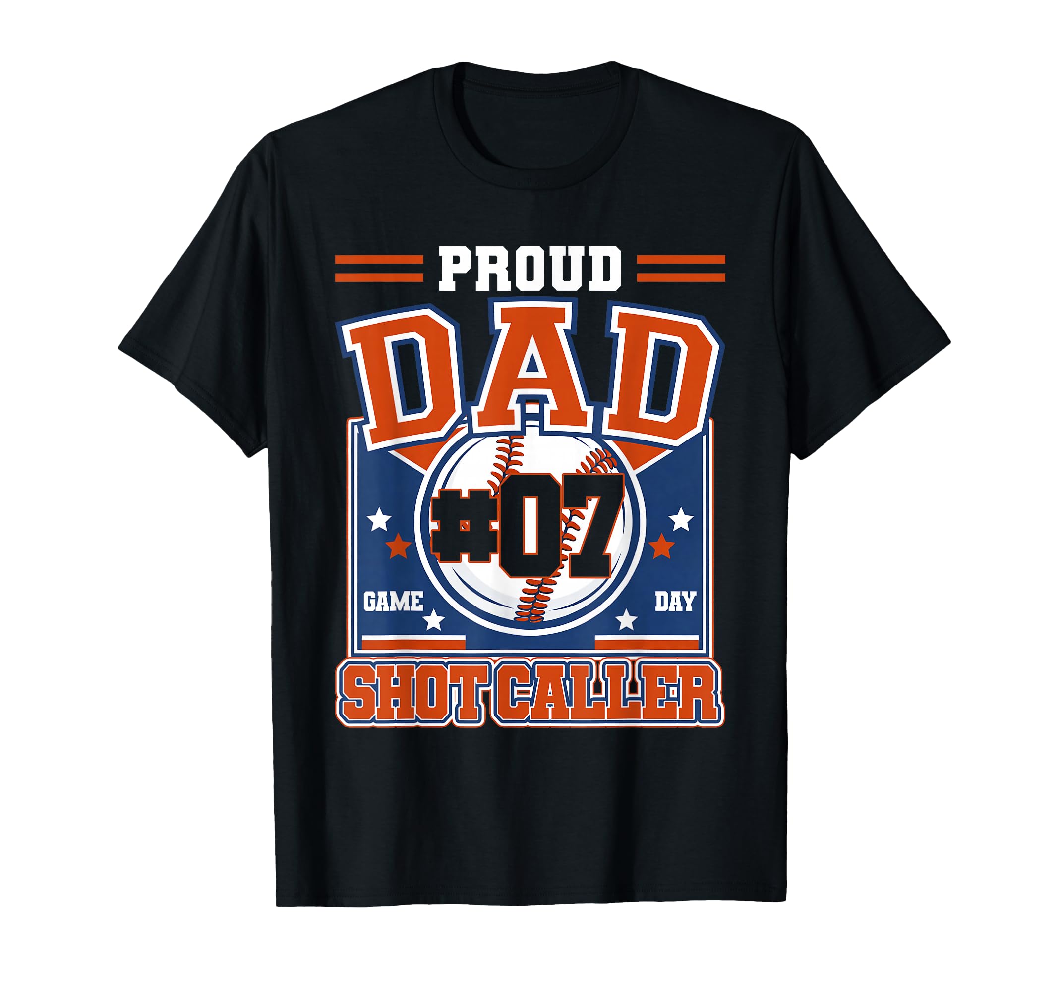 Proud Dad Baseball Player Number 7 T-Shirt - Fun Novelty Design Men Women - T-Shirt, Sweatshirt, Hoodie