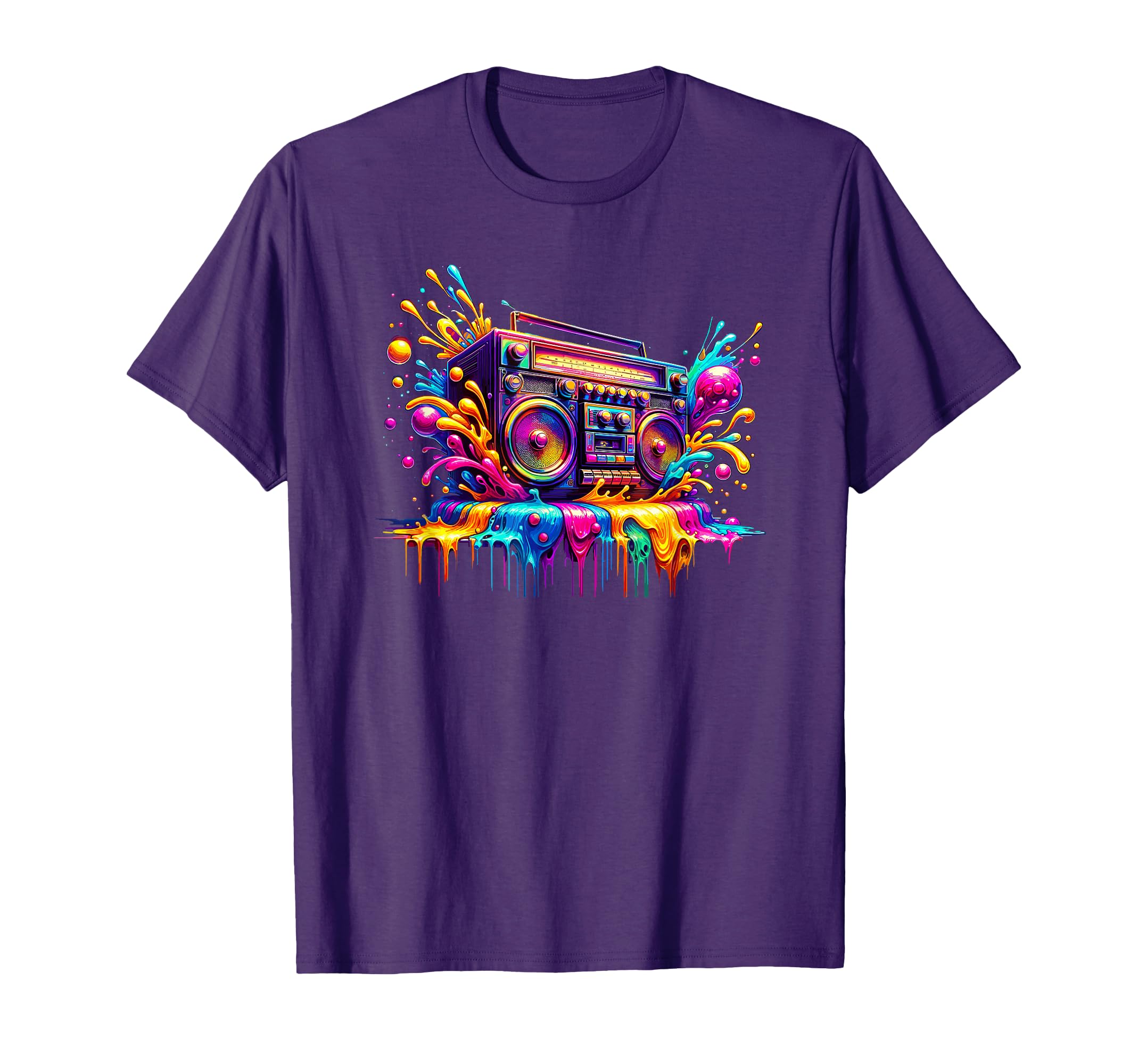 Splash Art Boombox Old School 80S T-Shirt - Streetwear Style Men Women - T-Shirt, Sweatshirt, Hoodie