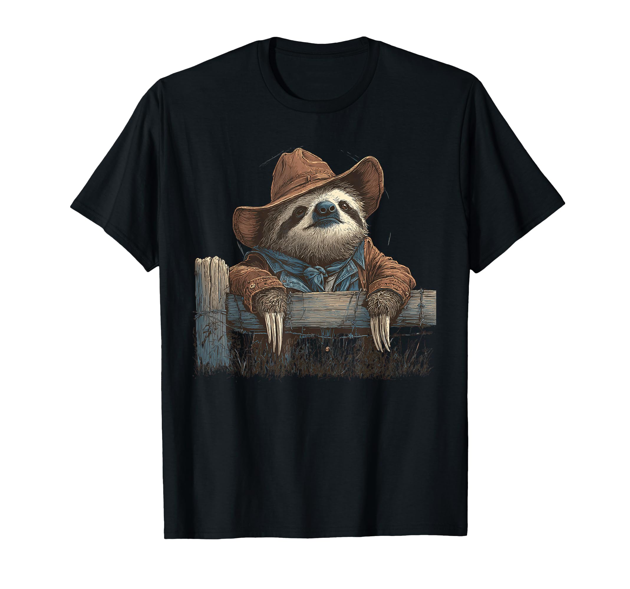 Sloth Cowboy Rodeo Cowgirl Western T-Shirt - Custom Art Print Unisex - T-Shirt, Sweatshirt, Hoodie