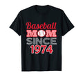 Baseball Mom Since 1974 T-Shirt - Unique Graphic Unisex - T-Shirt, Sweatshirt, Hoodie