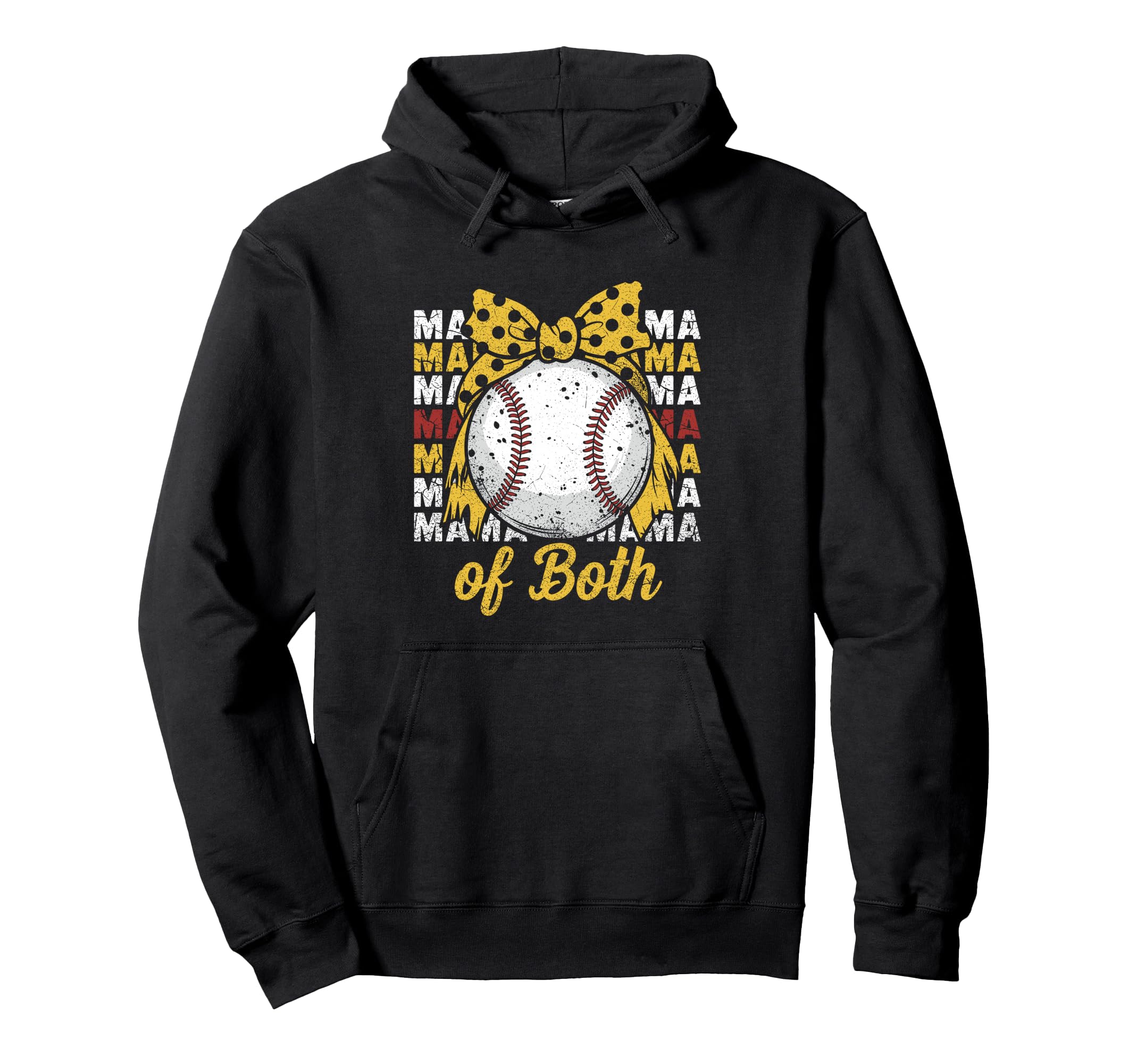 Mama Both Baseball Softball Proud Sports Mom Hoodie - Graphic Print Unisex - T-Shirt, Sweatshirt, Hoodie