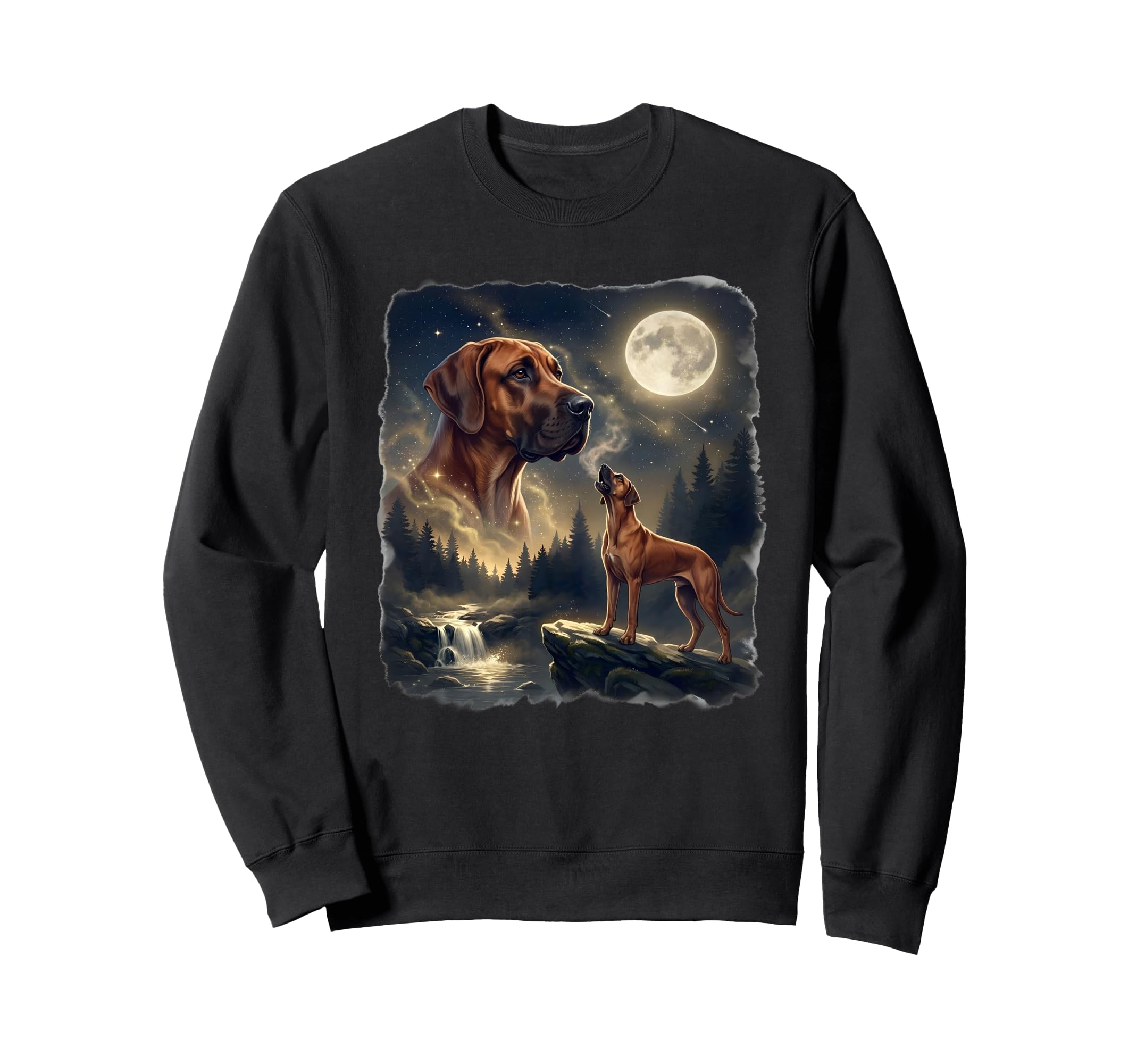 Great Dane Howling To Moon 90S Sweatshirt - Unique Graphic Unisex - T-Shirt, Sweatshirt, Hoodie
