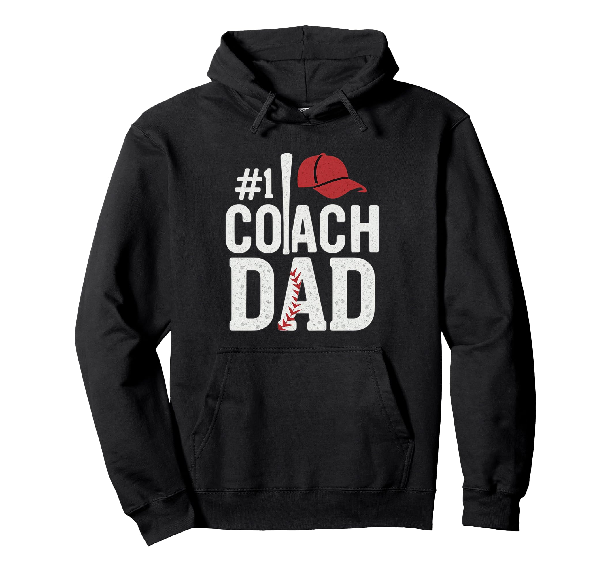 Number One Baseball Dad Fathers Day 1 Hoodie - Graphic Print for Adults - T-Shirt, Sweatshirt, Hoodie