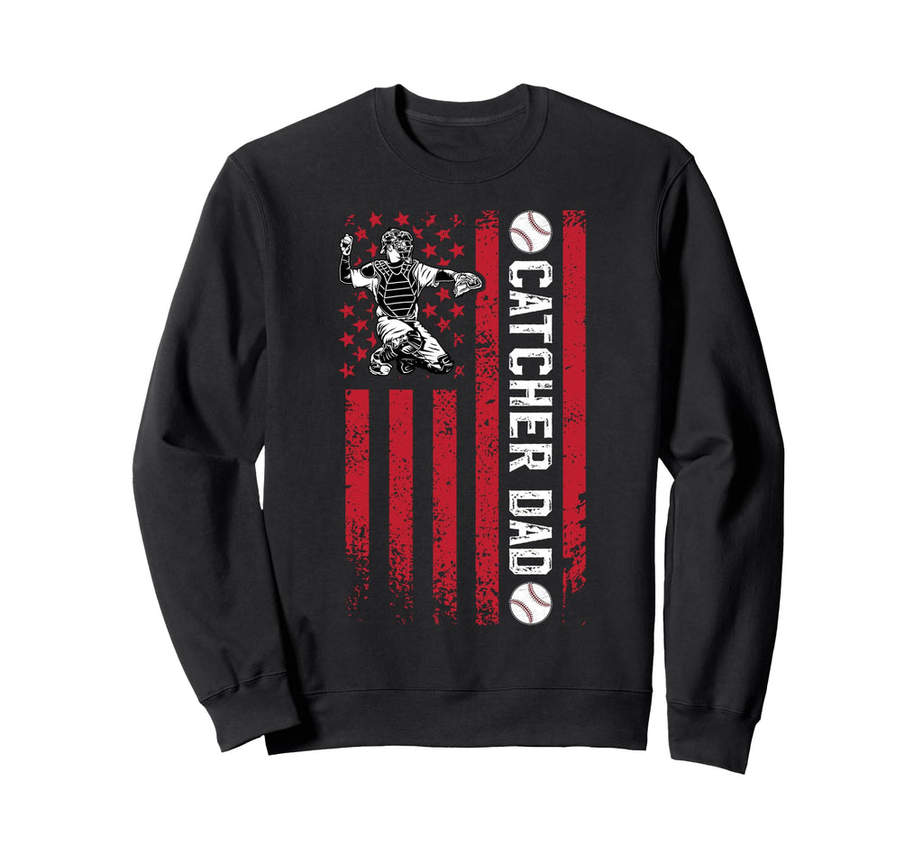Baseball Catcher Dad Baseball Sweatshirt - Minimalist Print Men Women - T-Shirt, Sweatshirt, Hoodie
