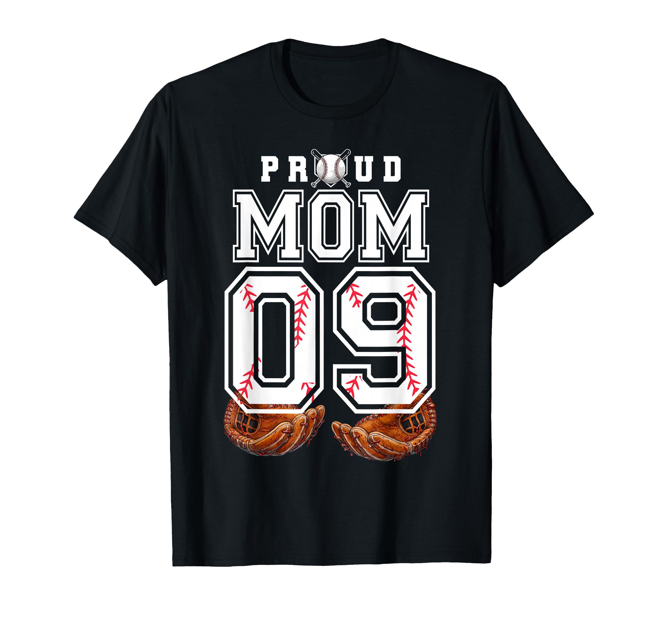Proud Mom Baseball Player Number 9 T-Shirt - Custom Art Print for Adults - T-Shirt, Sweatshirt, Hoodie