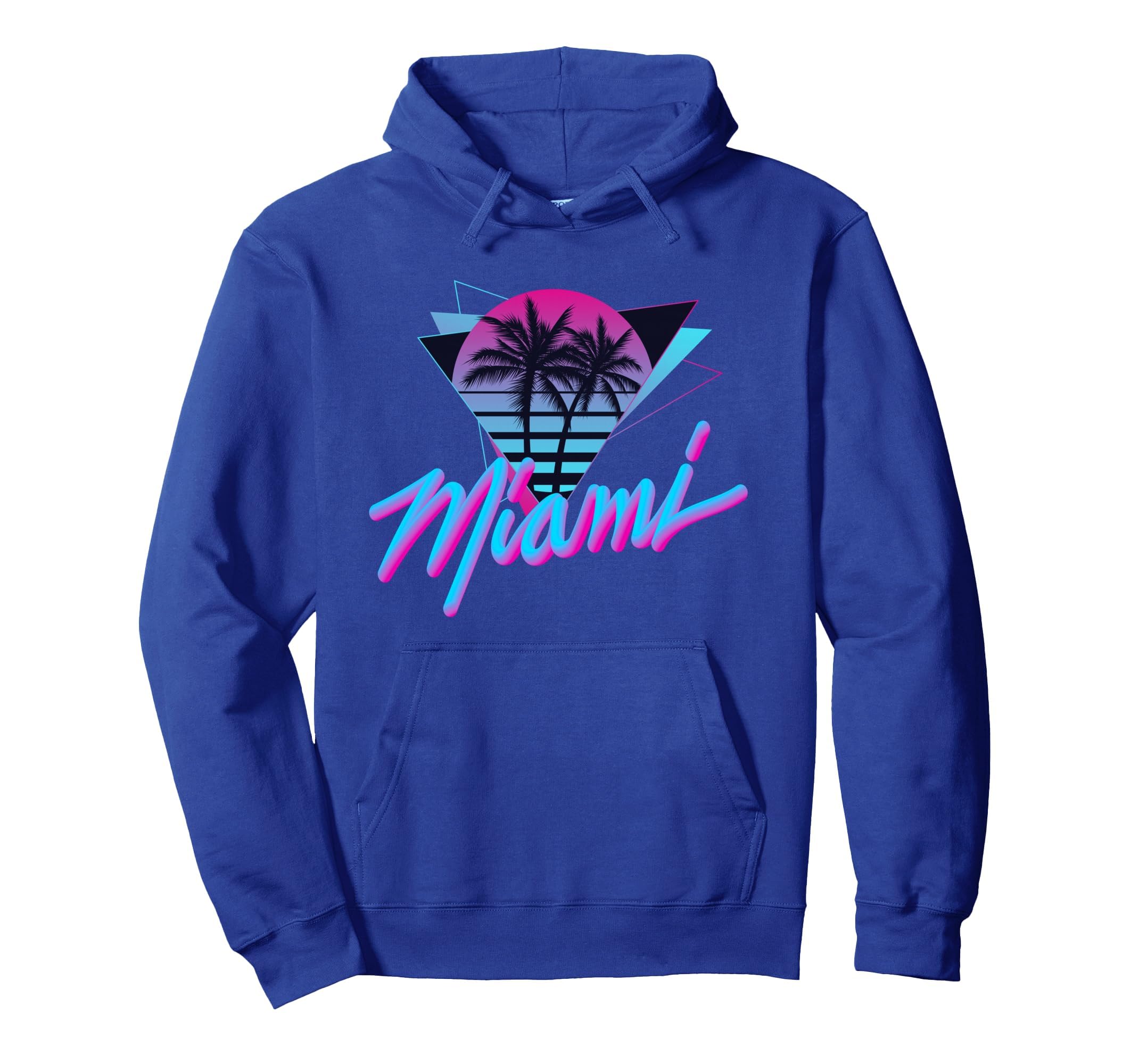 Miami Palm Trees Vaperwave Hoodie - Casual Everyday Wear Men Women - T-Shirt, Sweatshirt, Hoodie