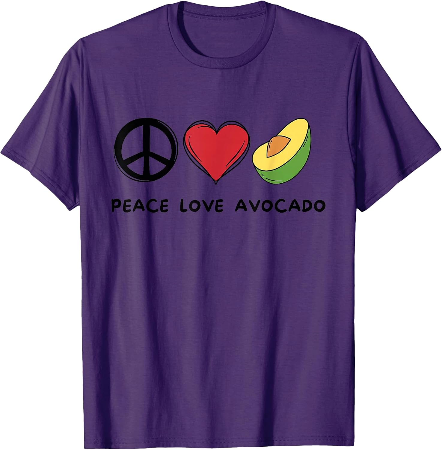 Peace, Love And Avocado Retro Food Lover - Adult & Kids T-Shirts, Sweatshirts & Hoodies apparel design preview 1