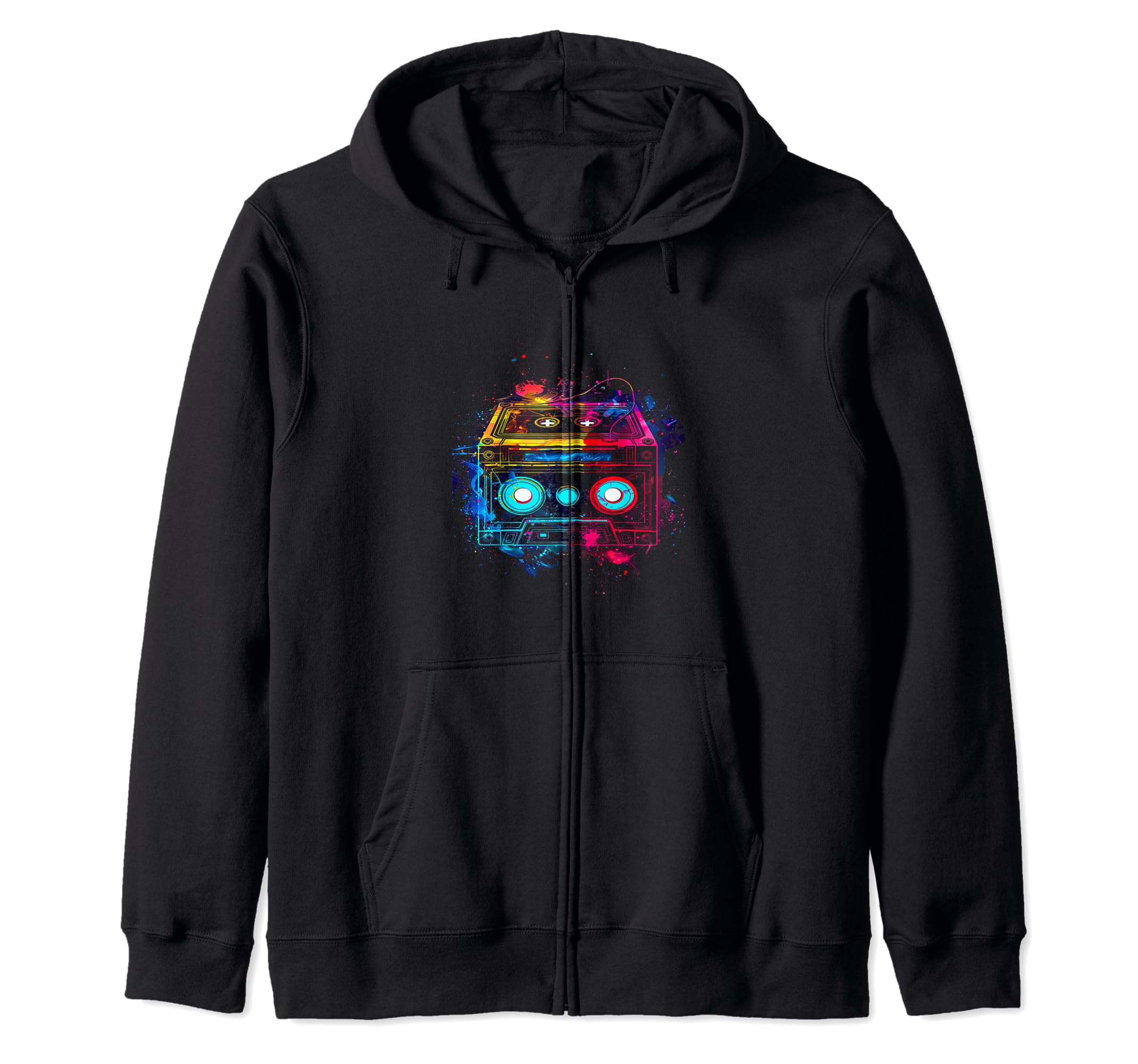 Neon Cassette Tape Gift Hoodie - Streetwear Style Men Women - T-Shirt, Sweatshirt, Hoodie