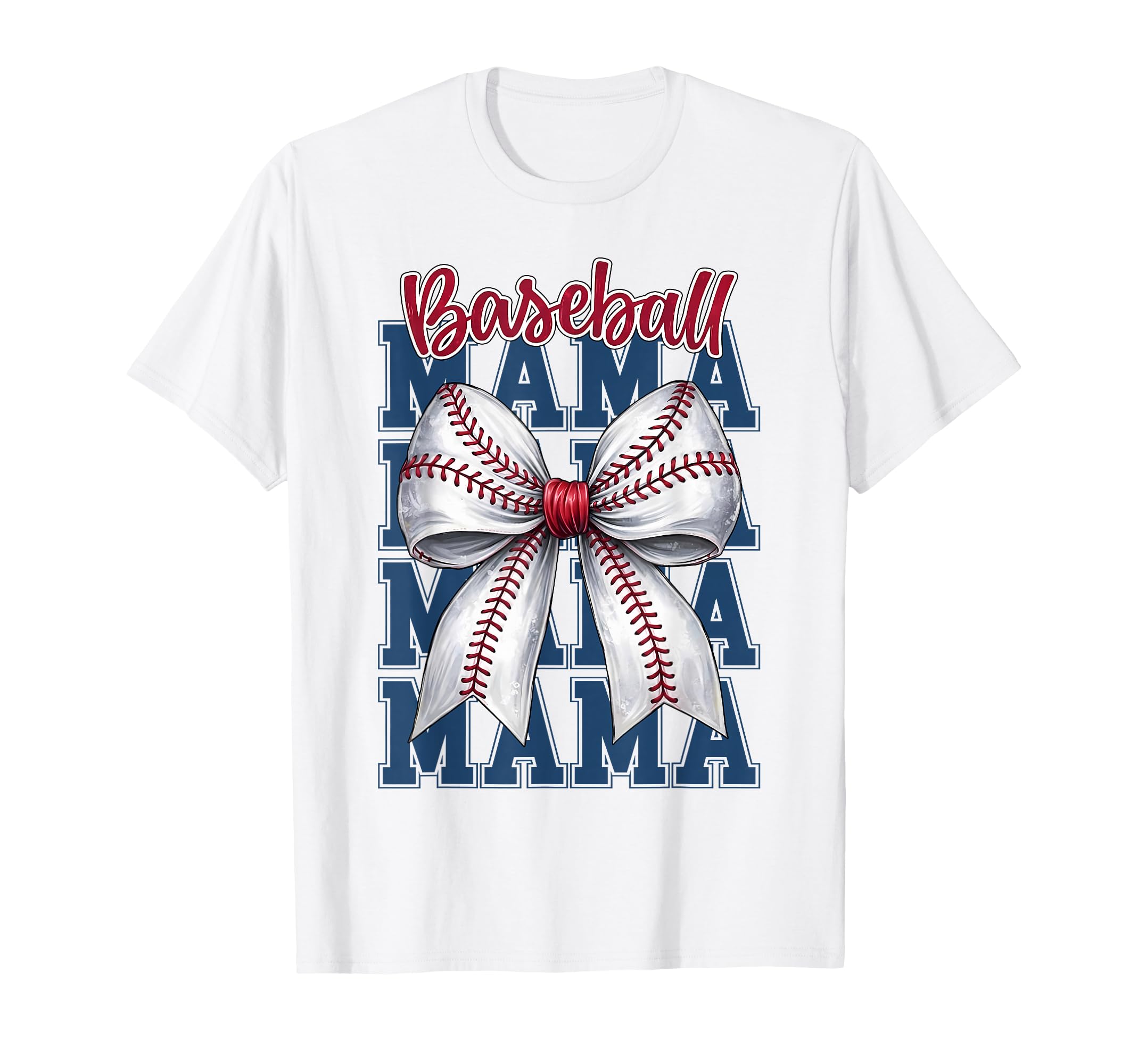 Baseball Mama Coquette Bow Game Day T-Shirt - Fun Novelty Design Men Women - T-Shirt, Sweatshirt, Hoodie