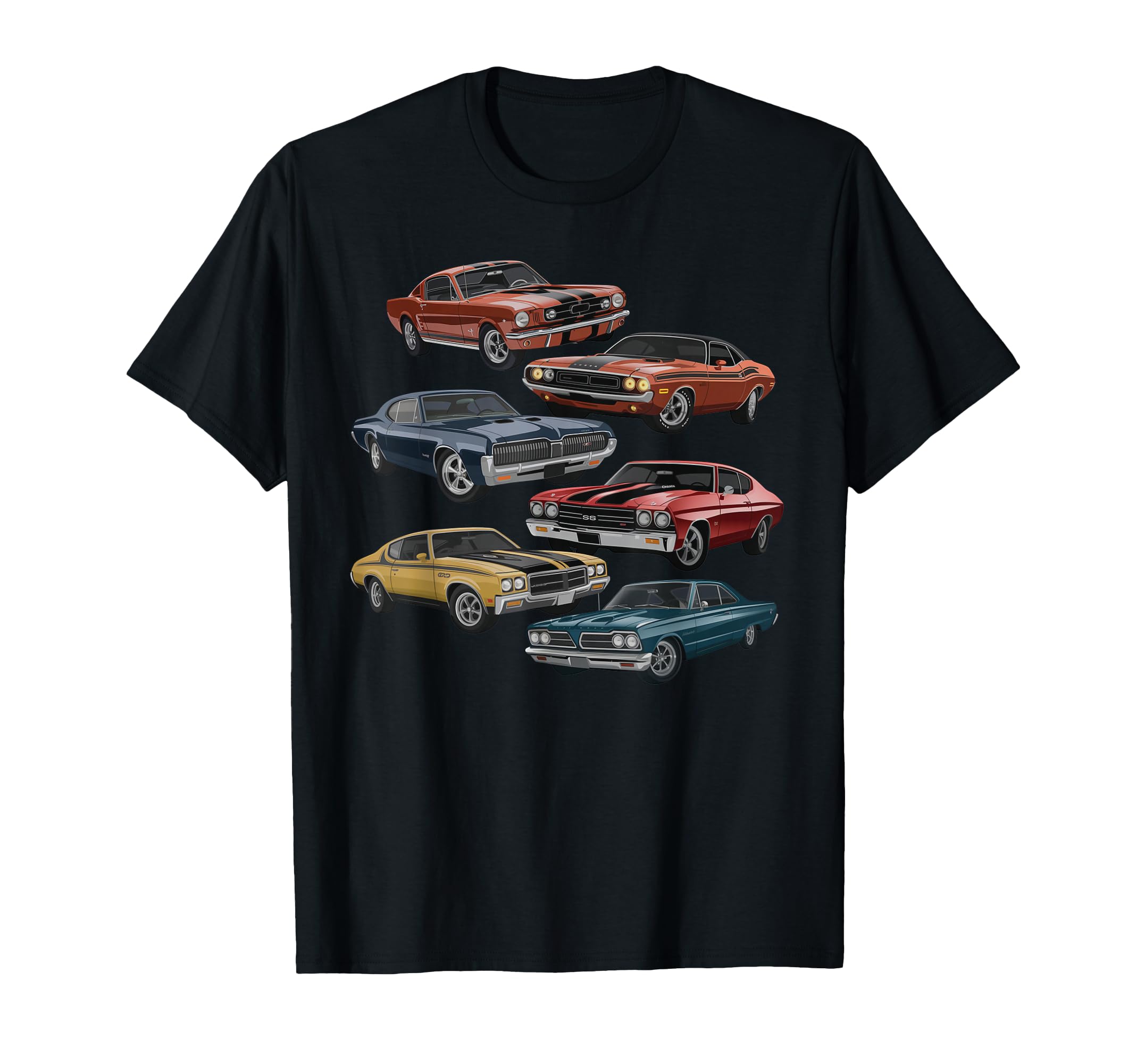 Muscle Car Artwork Car Show T-Shirt - Casual Everyday Wear Men Women - T-Shirt, Sweatshirt, Hoodie