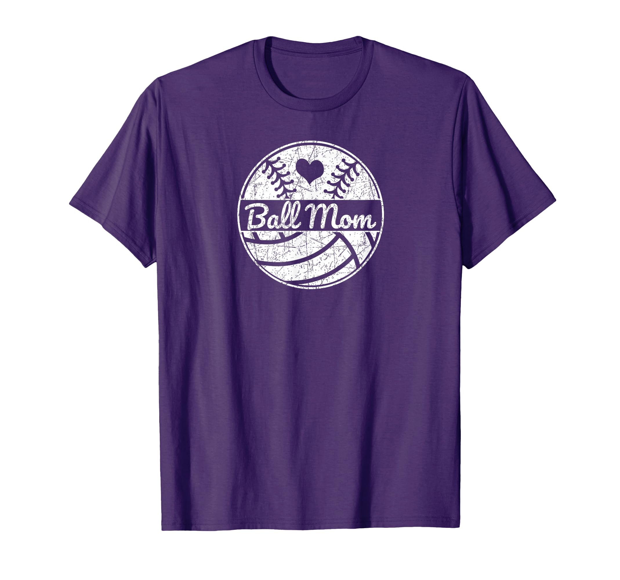 Ball Mom Half Baseball Softball Half T-Shirt - Graphic Print Men Women - T-Shirt, Sweatshirt, Hoodie