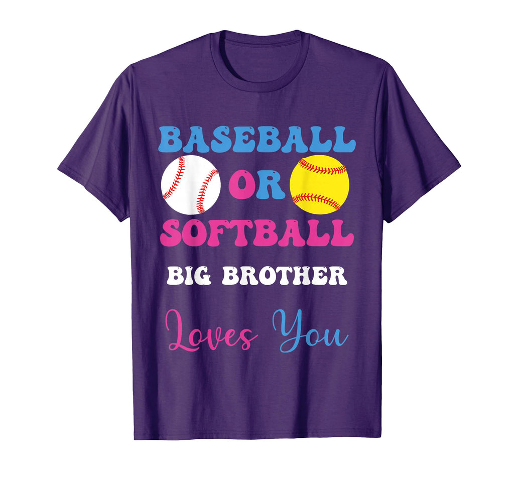 Baseball Or Softball Brother Loves T-Shirt - Minimalist Print for Adults - T-Shirt, Sweatshirt, Hoodie
